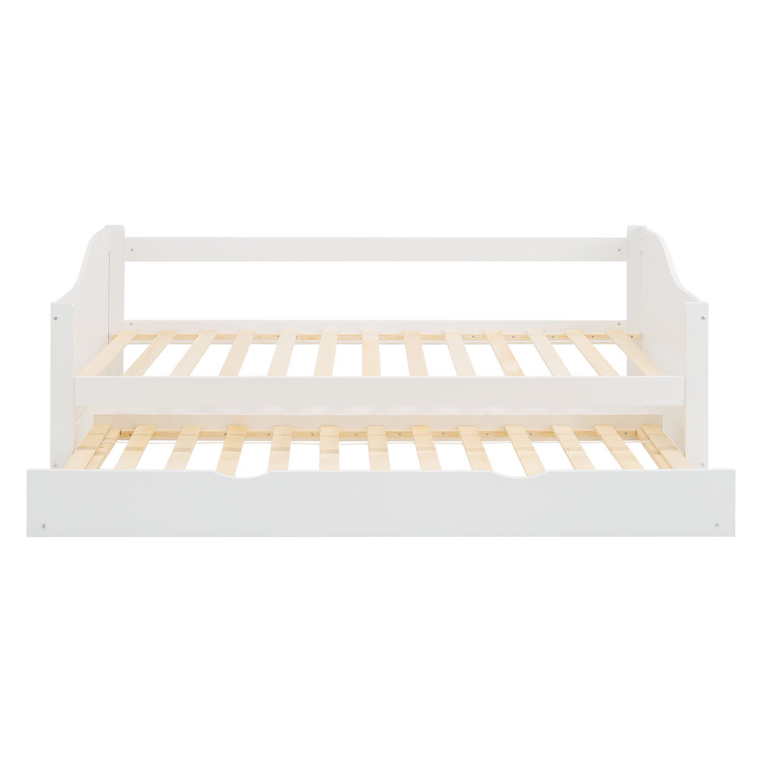 Wooden Bed 90x200 cm White | Pull-out | Bunk Bed | With Mattress | Pull-out Bed, Duo Bed, Functional Bed