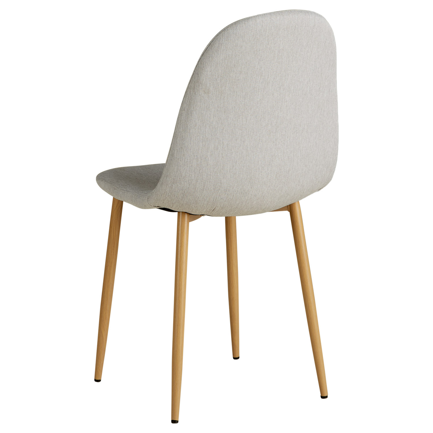 Set of 6 Upholstered Linen Chairs in Gray with Rounded Backrests – Modern Dining Chairs Without Armrests