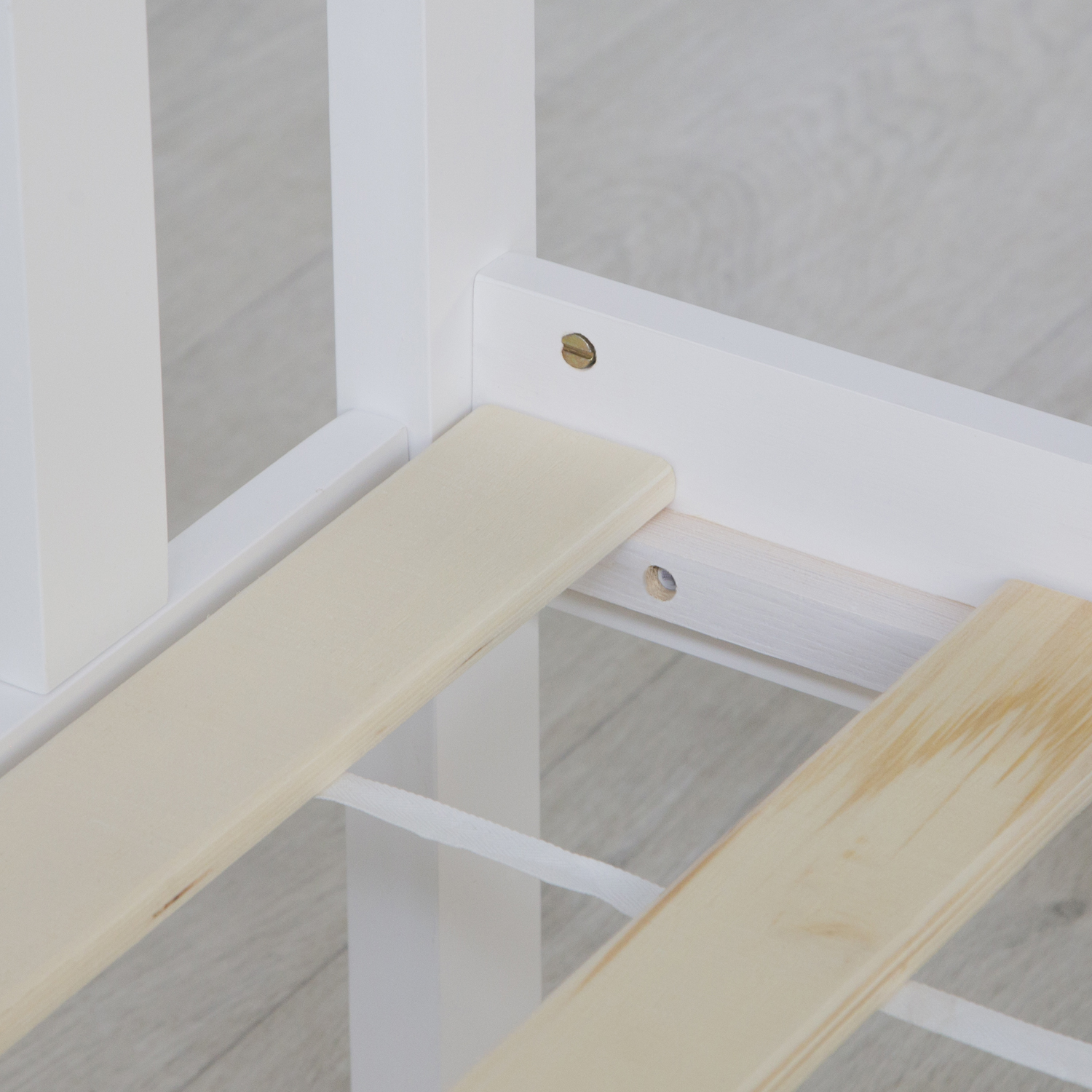 Wood Bed 90x200 cm White | Single Bed | with Slatted Frame | Kids Youth Guest Bedroom