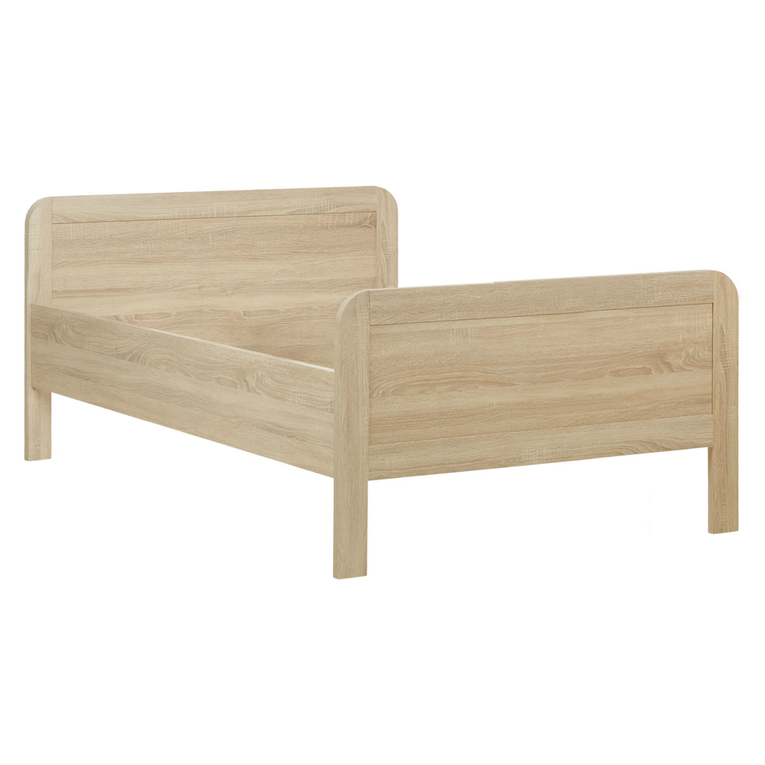 Comfort Bed 120x200 cm Natural | Senior Bed Height Adjustable with Slatted Frame | Double Bed | Wood