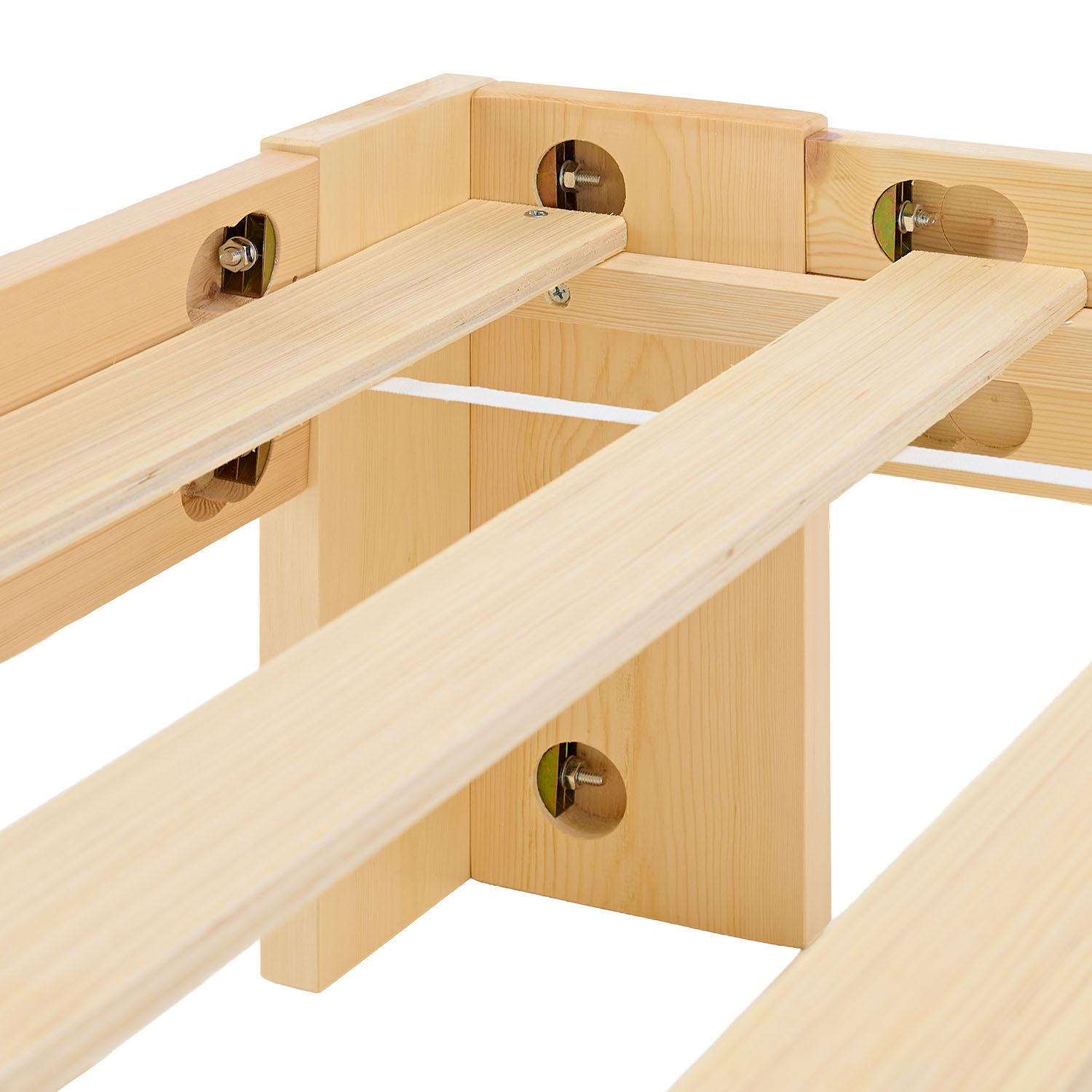 Wood Bed 120x200 cm Natural | Double Bed | with Slatted Frame | Solid | Kids Youth Guest Bedroom
