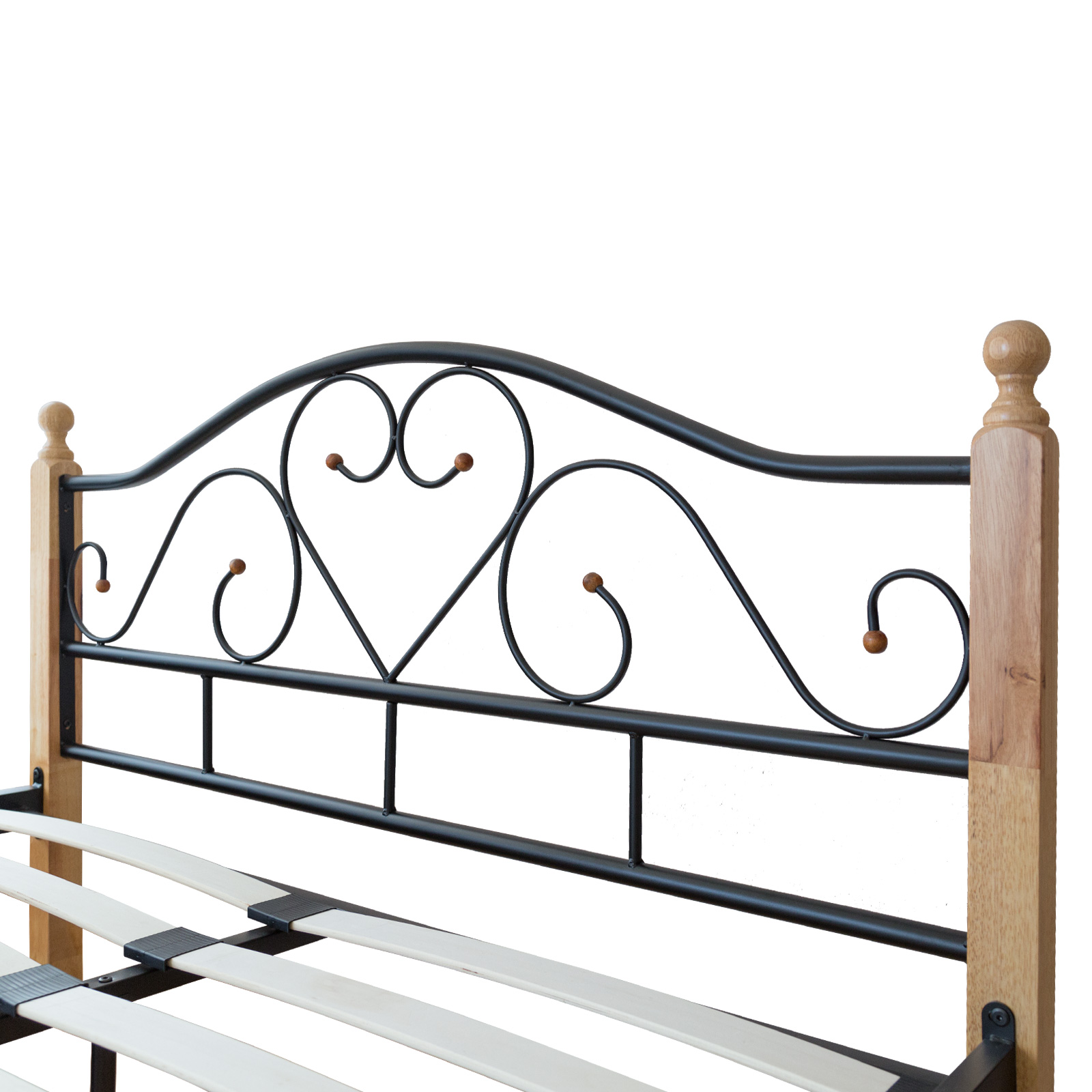 Metal Bed 160x200 Black Daybed Double Bed Youth Bed with Slatted Frame