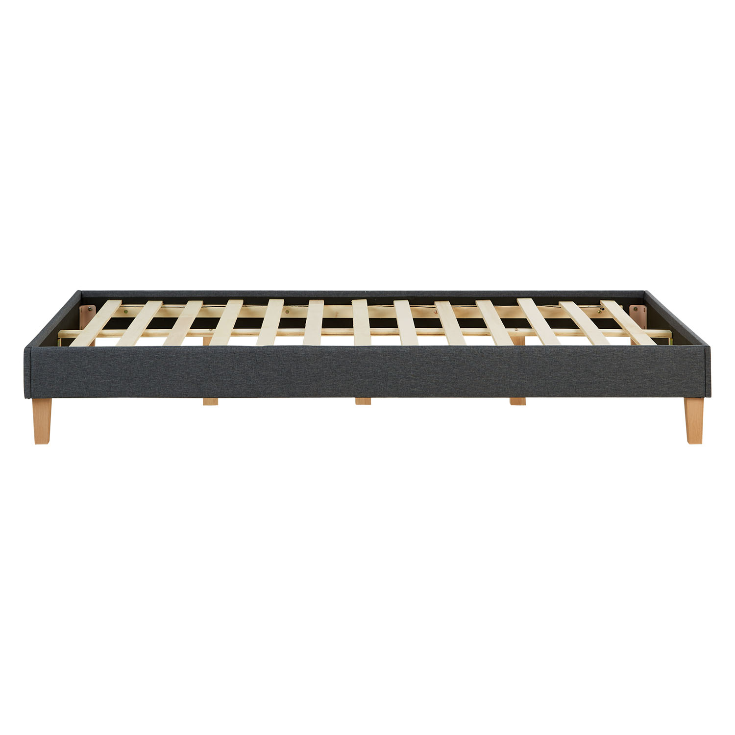 Upholstered Bed Frame Double Bed 120 x 200 cm Grey Futon Bed Platform Bed Fabric