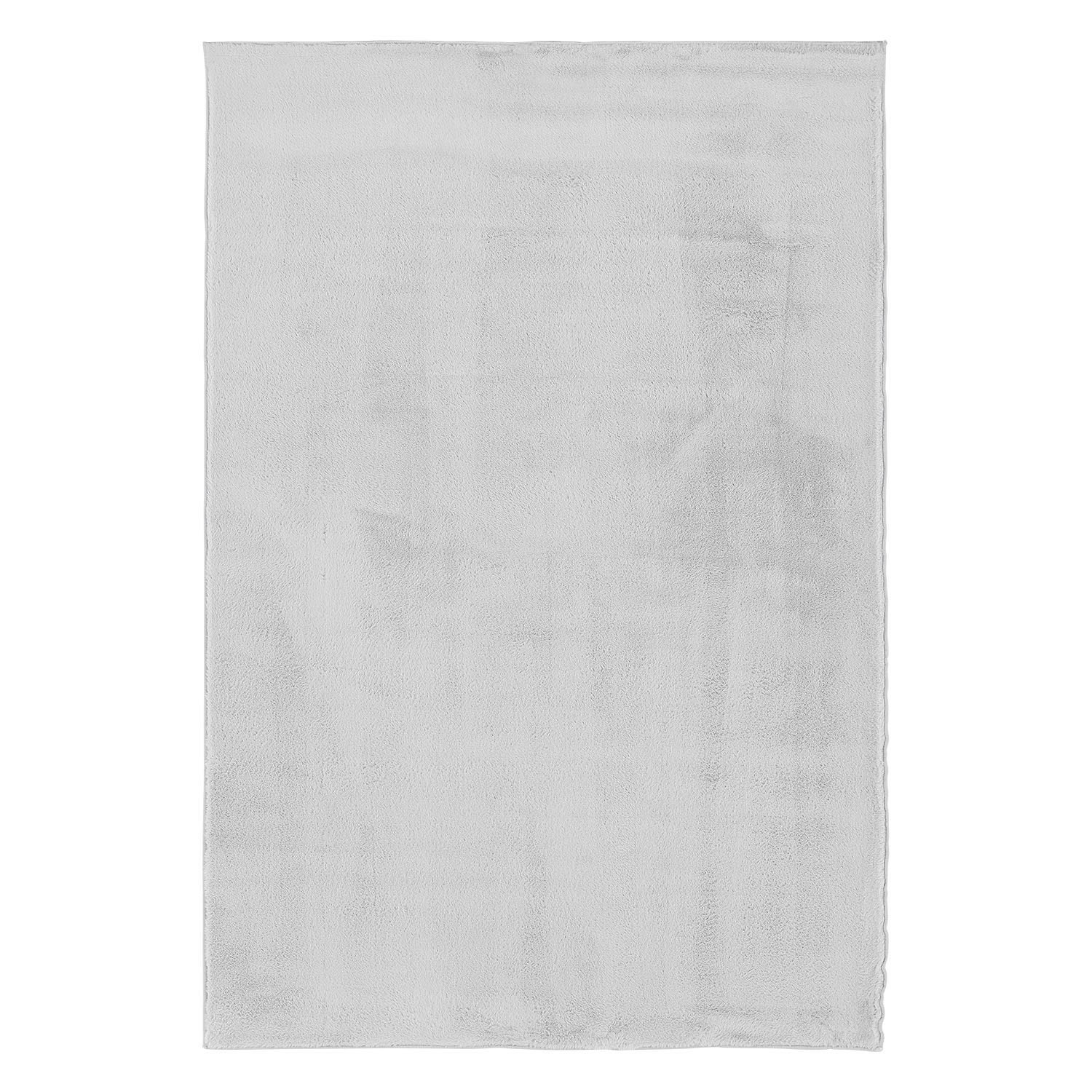 Soft Grey Rug 120x180 cm – Modern Short Pile Living Room Rug – Non Slip Bedroom Carpet – Washable Fluffy Area Rug