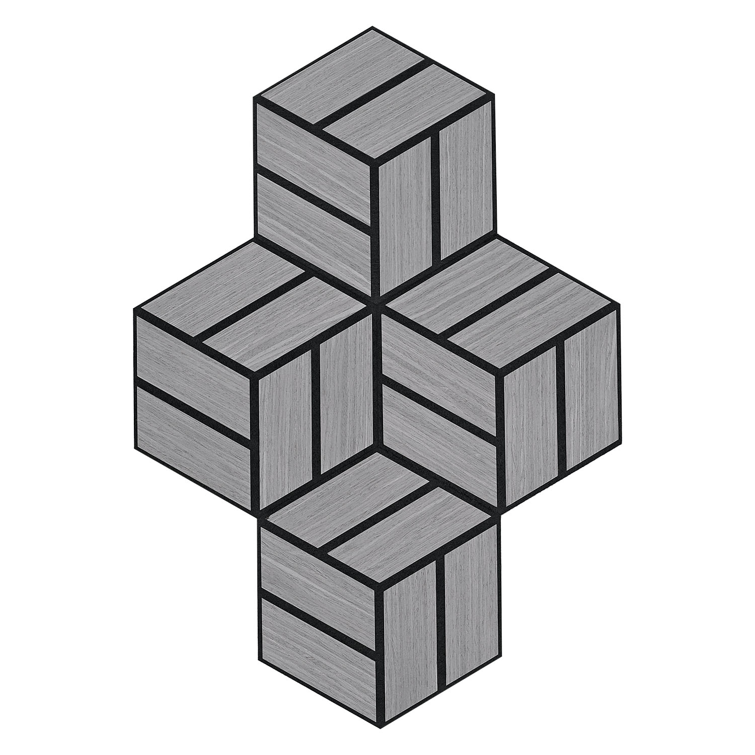 Acoustic Panels Wall Panels Hexagon Honeycomb 30 x 26 cm Grey | Wood | 4-piece Set | 3D