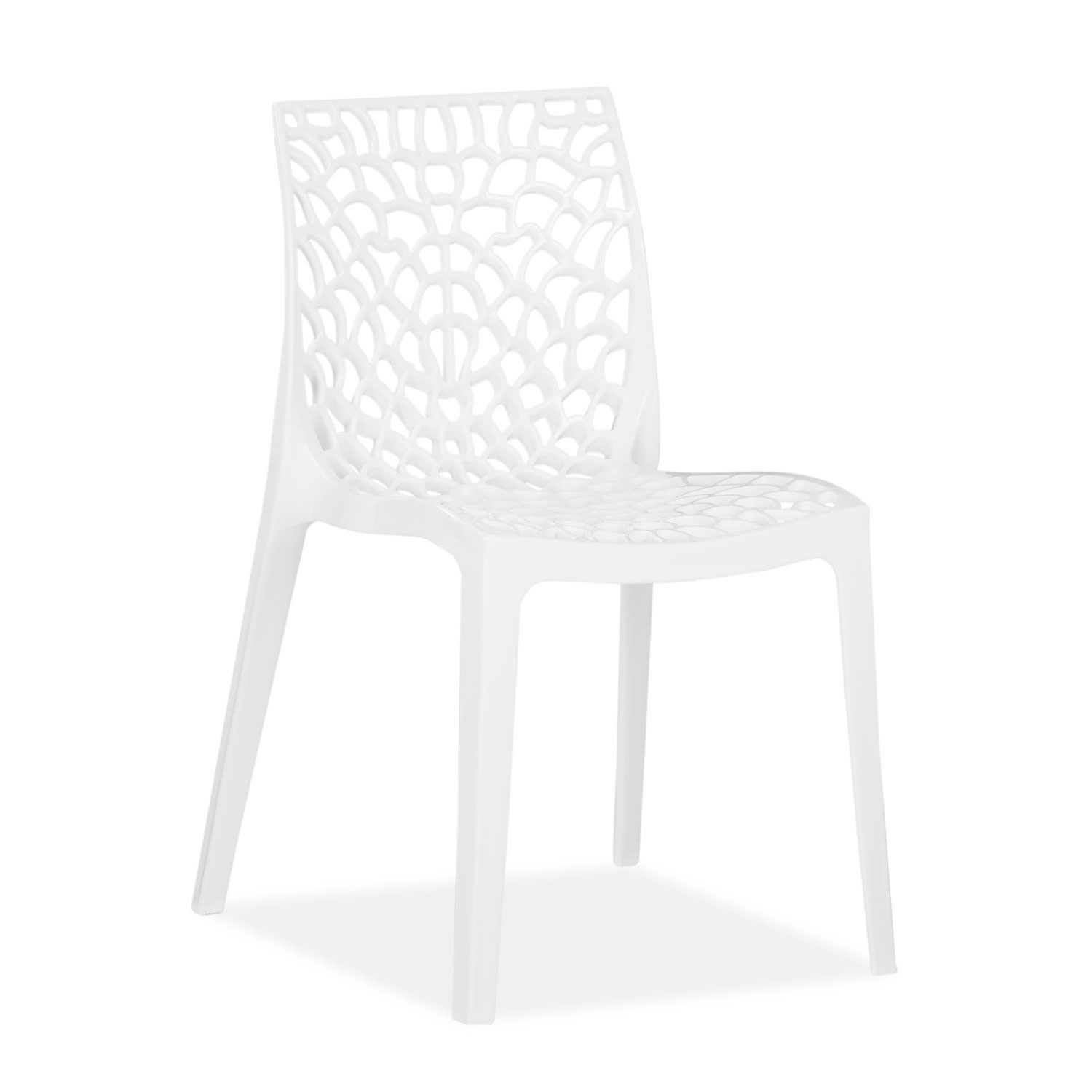 Design Garden chair Set of 2, 4, 6 White Modern Camping chairs Outdoor chairs Plastic Stacking chairs