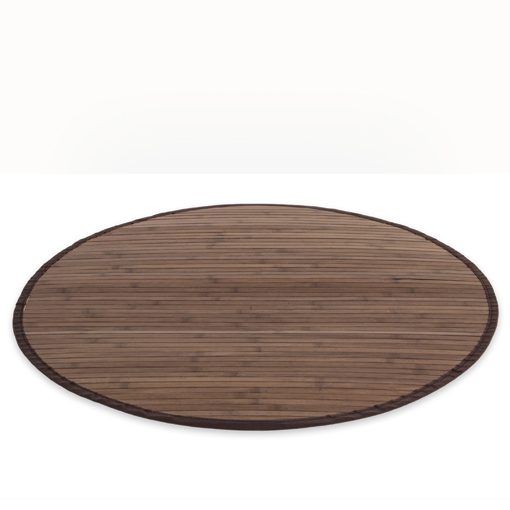 Bamboo carpet Rug 90 cm round in dark brown