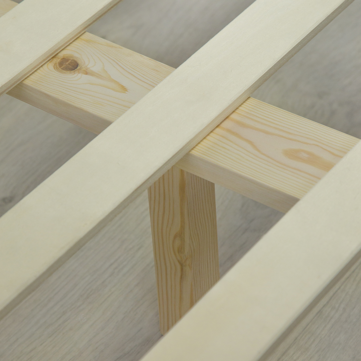 Wood Bed 120x200 cm Natural | Double Bed | with Slatted Frame | Solid | Kids Youth Guest Bedroom