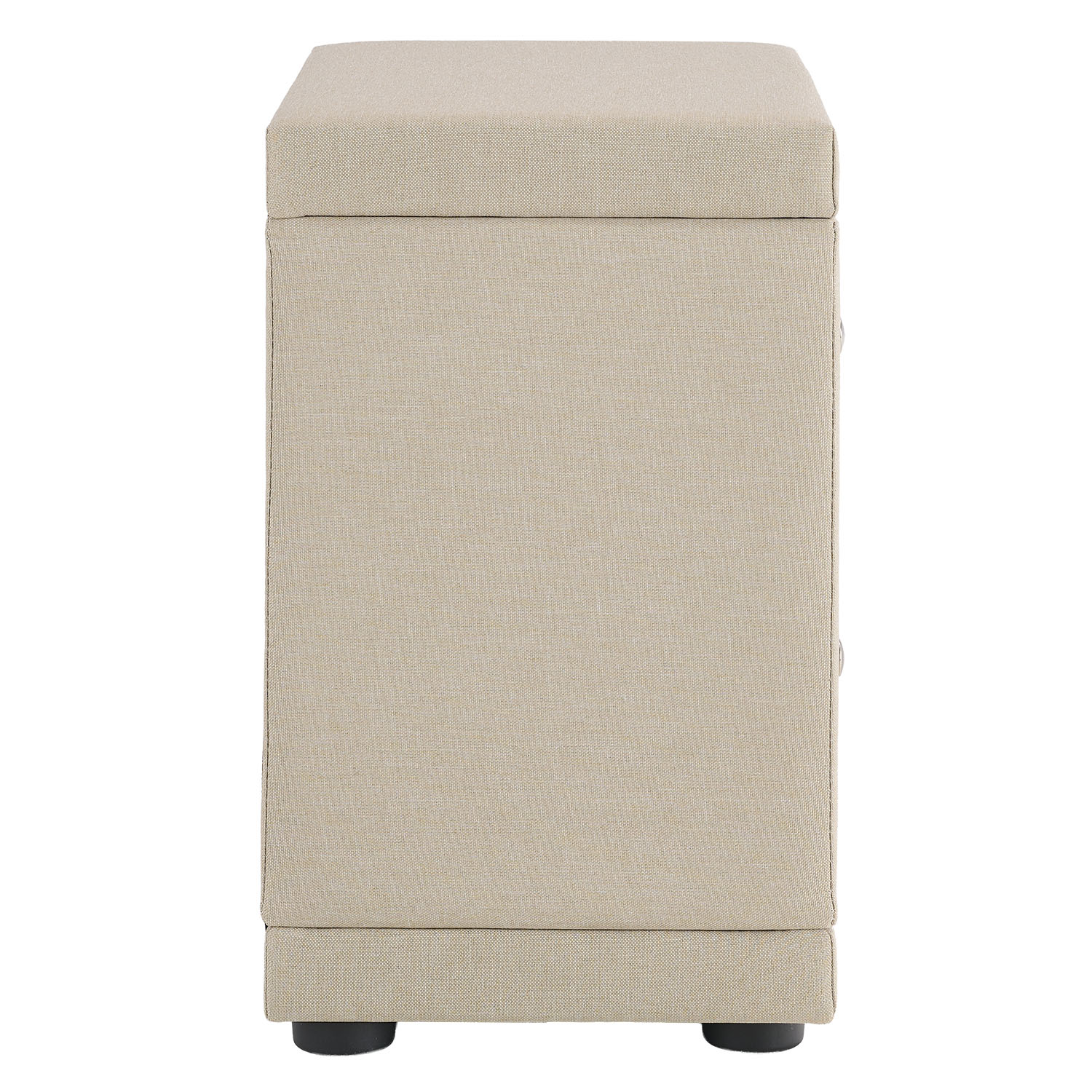 Bedside table Nightstand bedroom 2 Chest drawers Side table Beige fabric