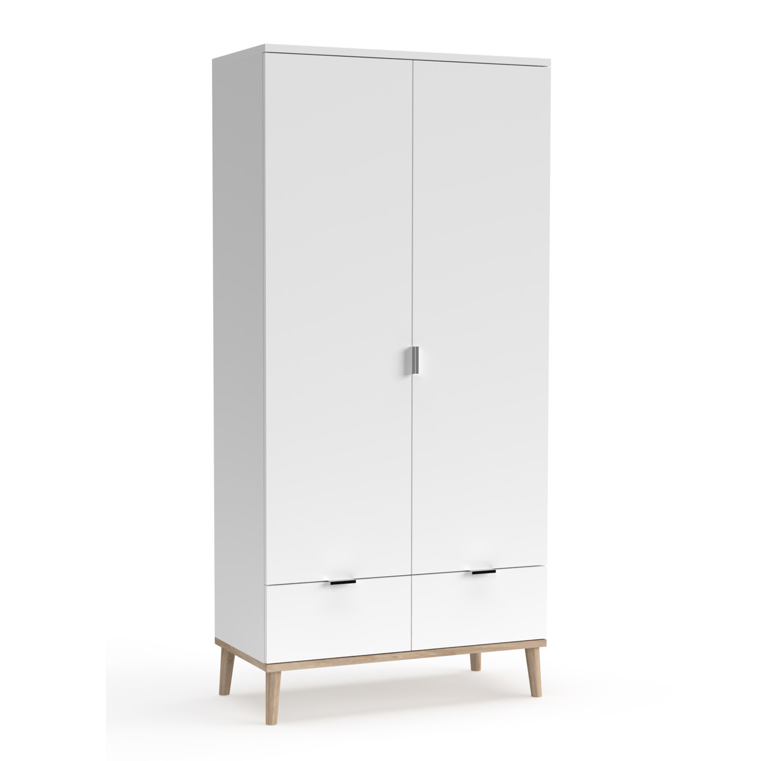 Wardrobe Closet White180 cm Wood Cabinet 2 Doors Hallway Cabinet Multipurpose Cabinet