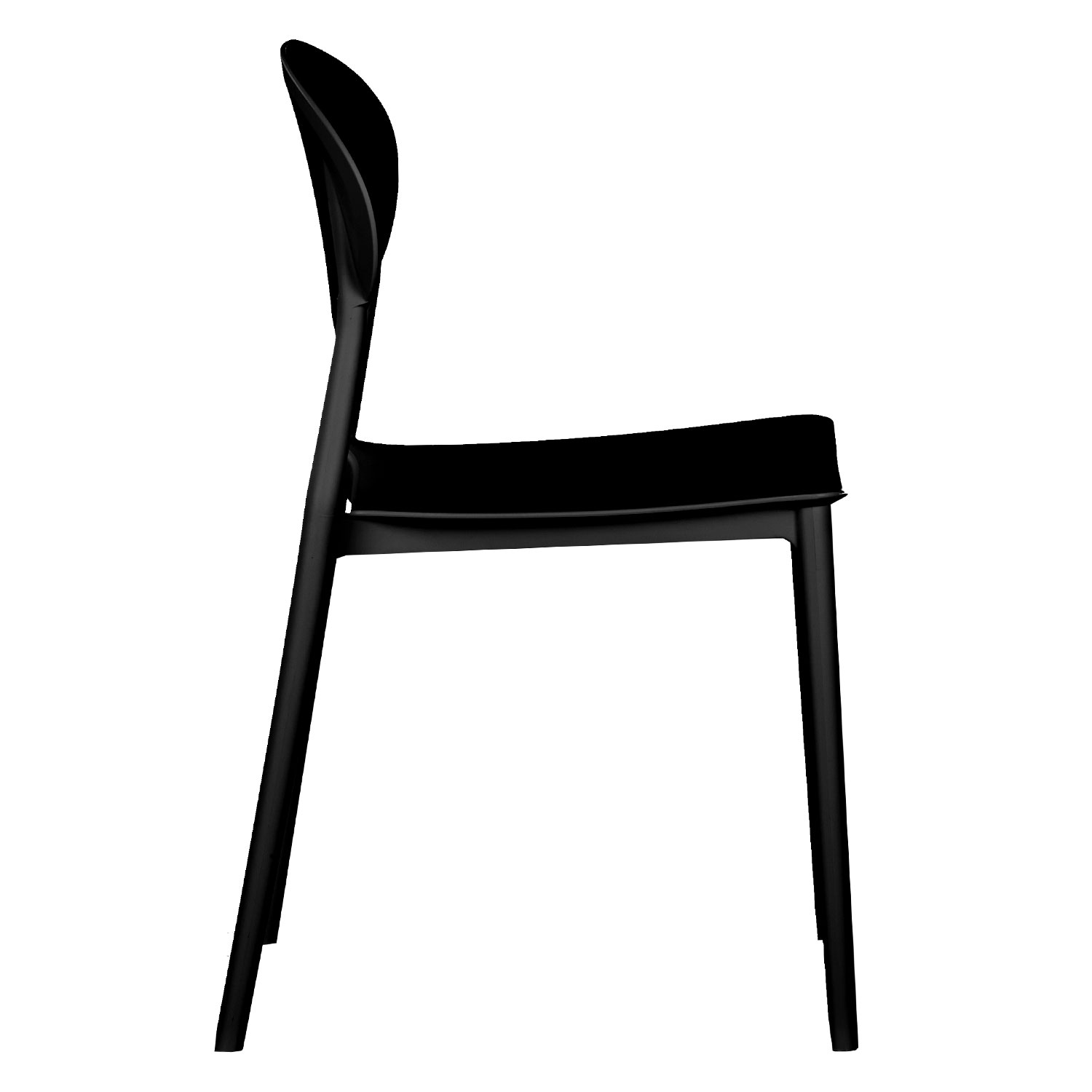 Garden chair Set of 4 Camping chairs Black Outdoor chairs Plastic Stacking chairs Kitchen chairs