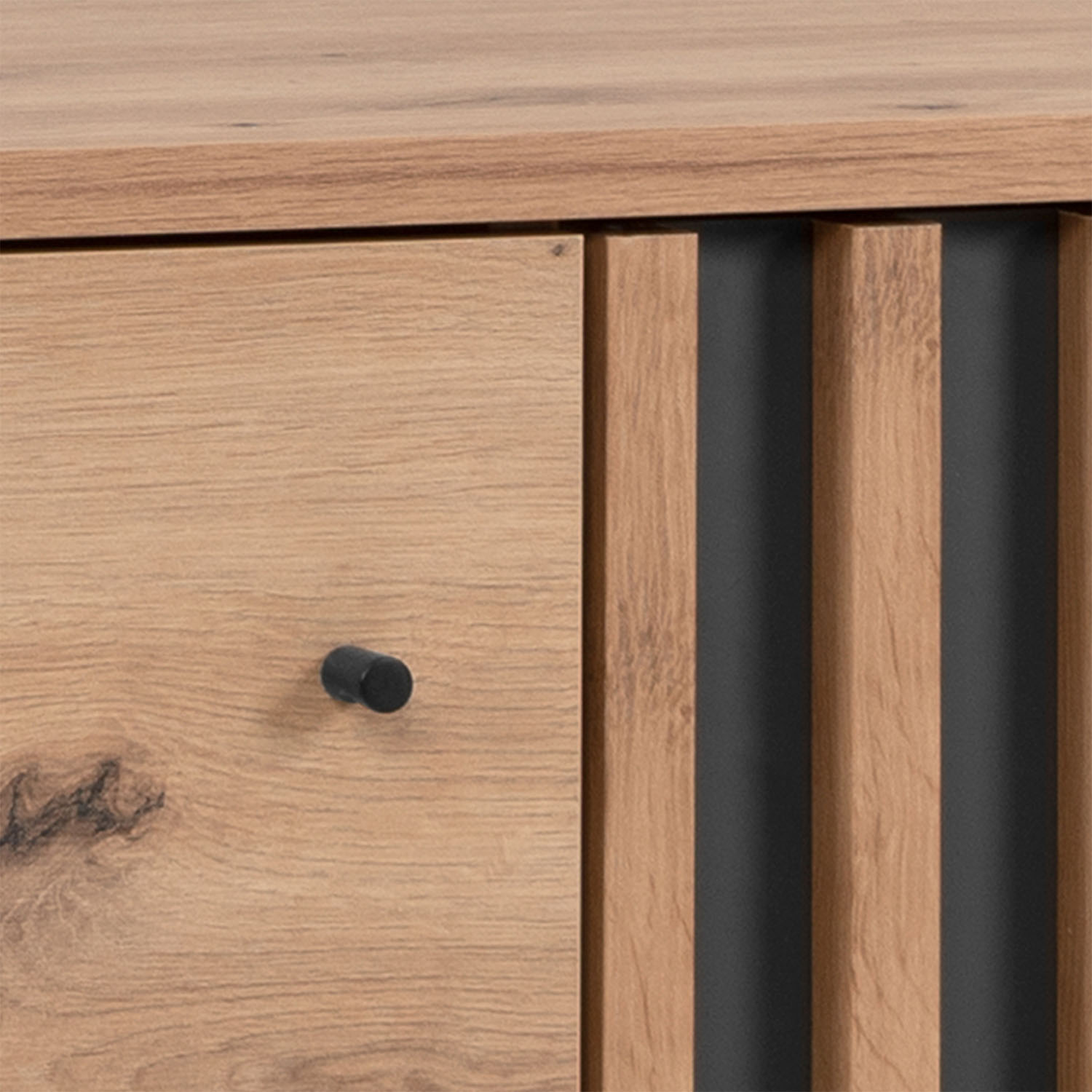 Industrial Look Sideboard Cupboard 80 cm Storage Cabinet Wood Oak Living Room