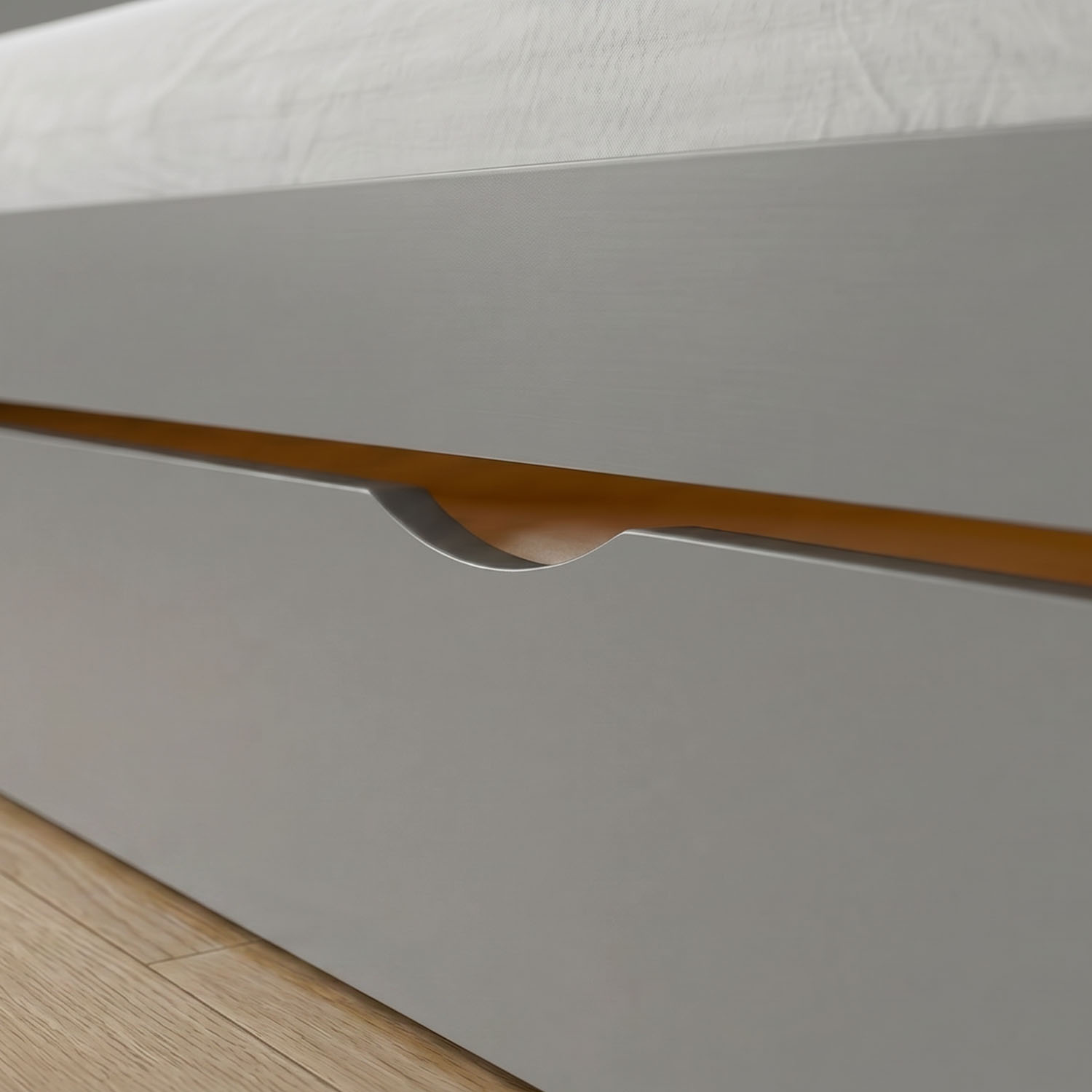 Wood Bed 90x200 cm Grey | Extendable | Cabin Bed | with Mattress | Kids Youth Guest Bedroom