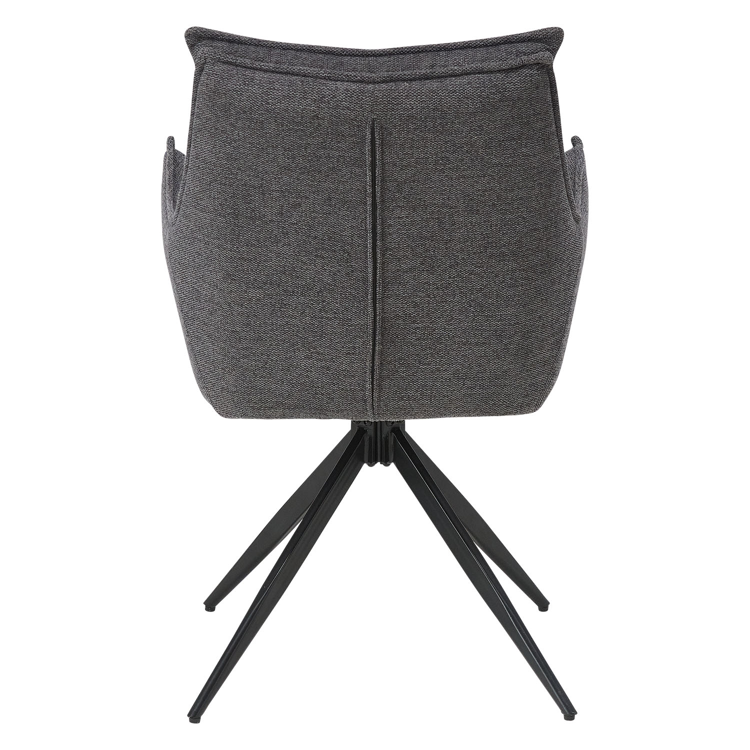 Upholstered Chair Fabric Anthracite | Set of 4 | swivel | with Armrests | Kitchen Dining Room Office