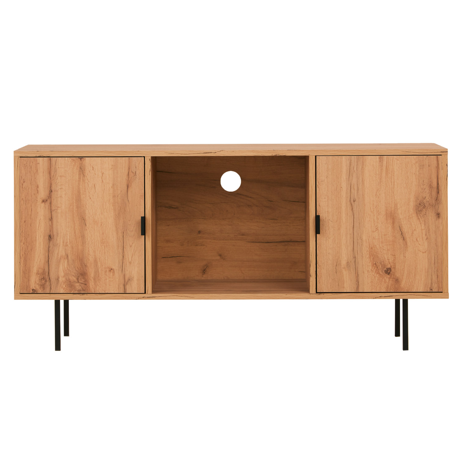 TV Board Wood TV Cabinet Lowboard Sideboard Grey Oak