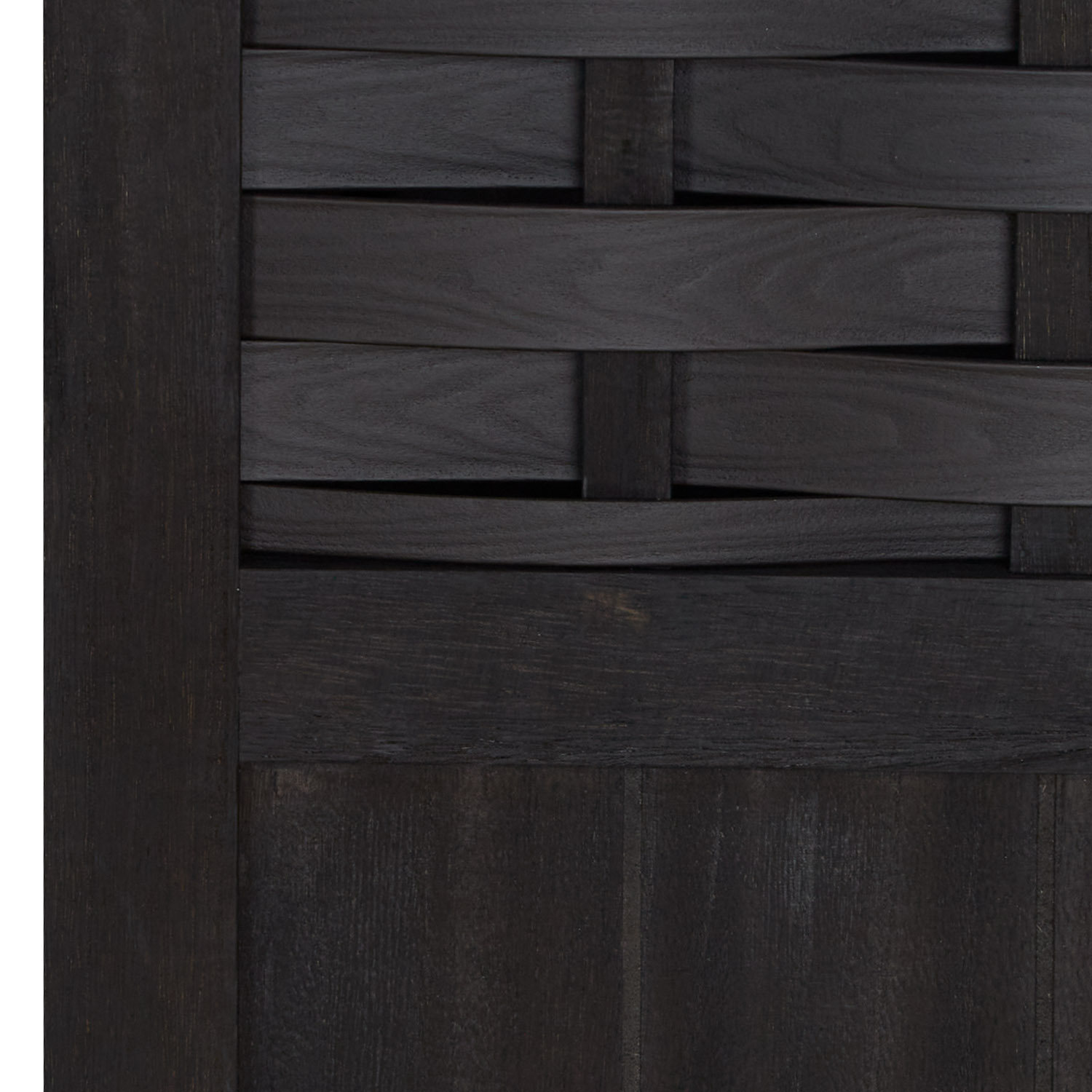 Paravent Black Rattan-Style | 3-panel | Wood | Room Divider Partition Privacy Screen