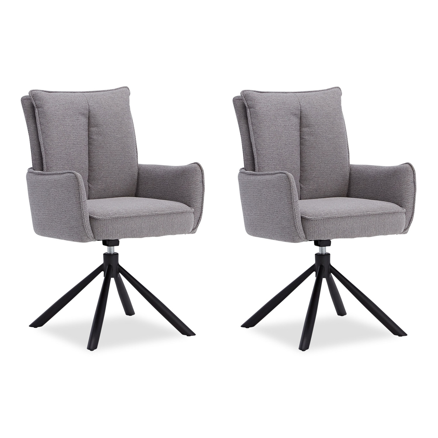 Dining Chair Set of 2 Modern Egg Chairs Grey Fabric Armchairs Dining Room Chairs Upholstered Chairs Eames Chairs