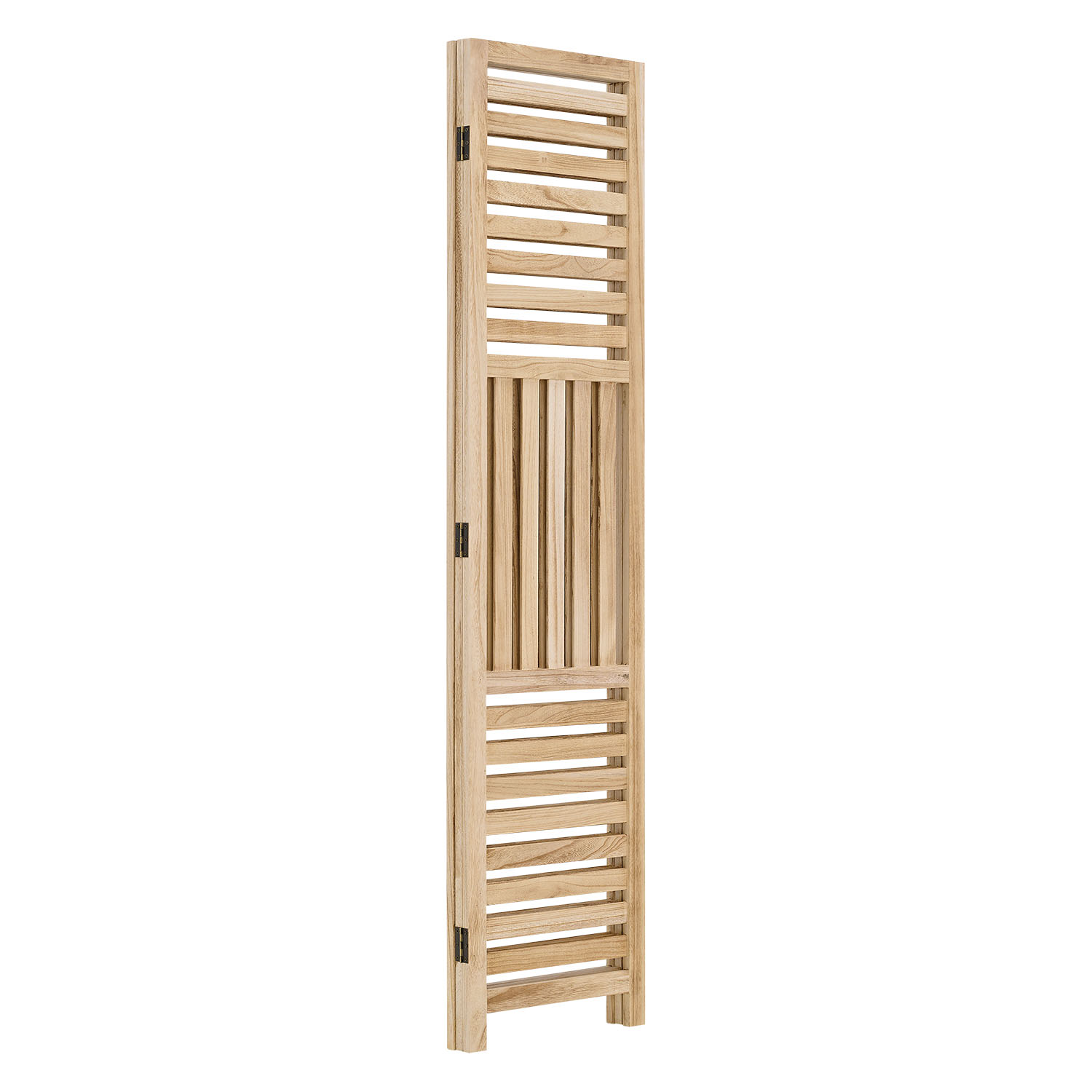 Paravent Natural Wooden Slats | 3-panel | Wood | Room Divider Partition Privacy Screen