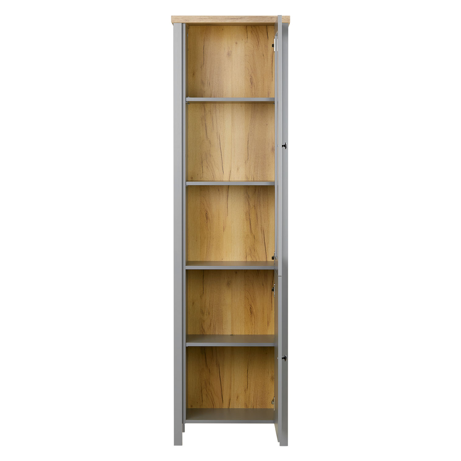 Showcase Highboard Modern Grey Cabinet Living room cabinet Natural Wood