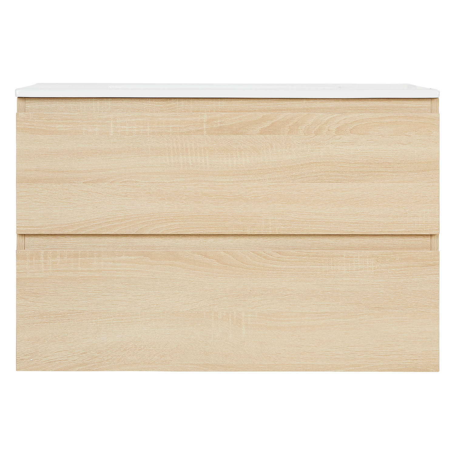 Bathroom cabinet 80 cm Natural Wood Oak Storage Vanity unit Bathroom furniture Sink unit Washroom wall cabinet