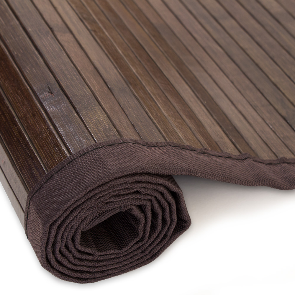Bamboo carpet Rug 200x250 in darkbrown