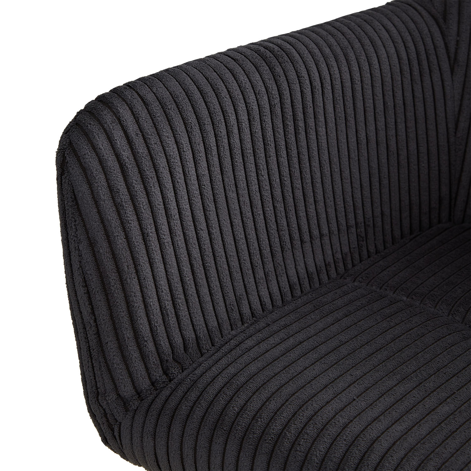 Upholstered Chair Corduroy Grey | Set of 6 | swivel | with Armrests | Kitchen Dining Room Office