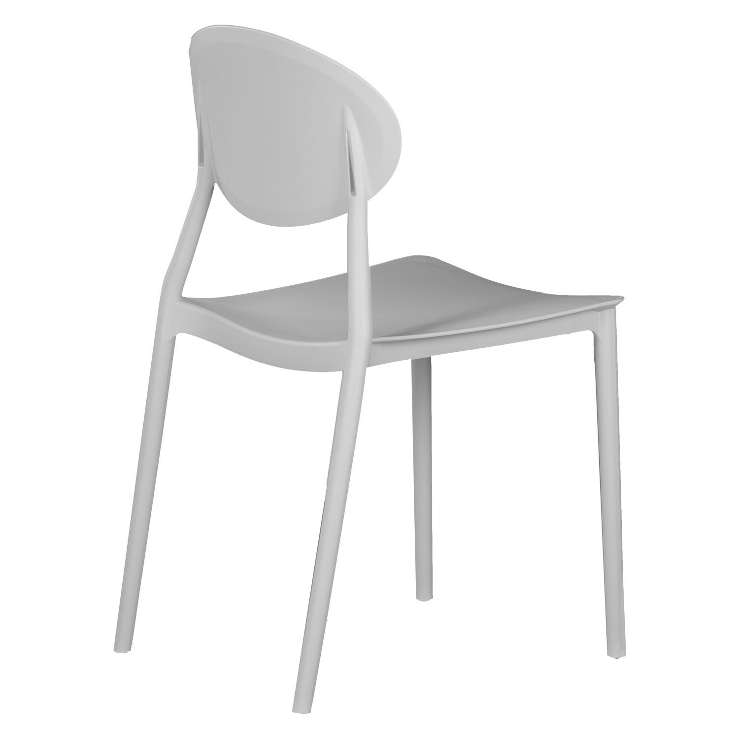 Garden chair Set of 4 Camping chairs Grey Outdoor chairs Plastic Stacking chairs Kitchen chairs