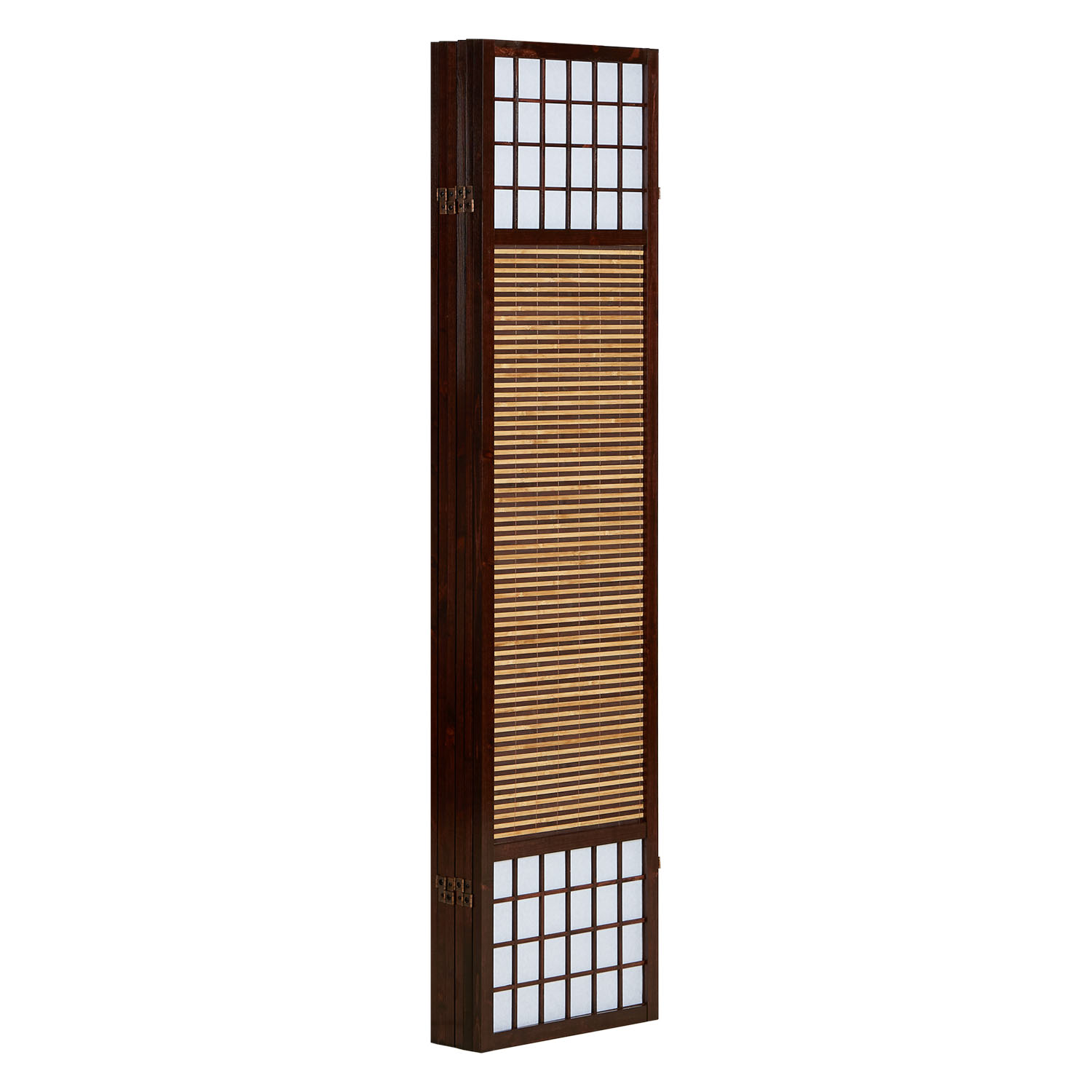 Paravent Brown Bamboo Shoji Rice Paper White | 6-panel | Wood | Room Divider Partition Privacy Screen