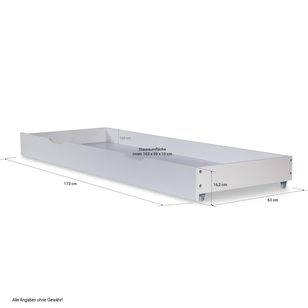 Wooden Bed Drawer Pull-Out Bed Box Storage with Castors White