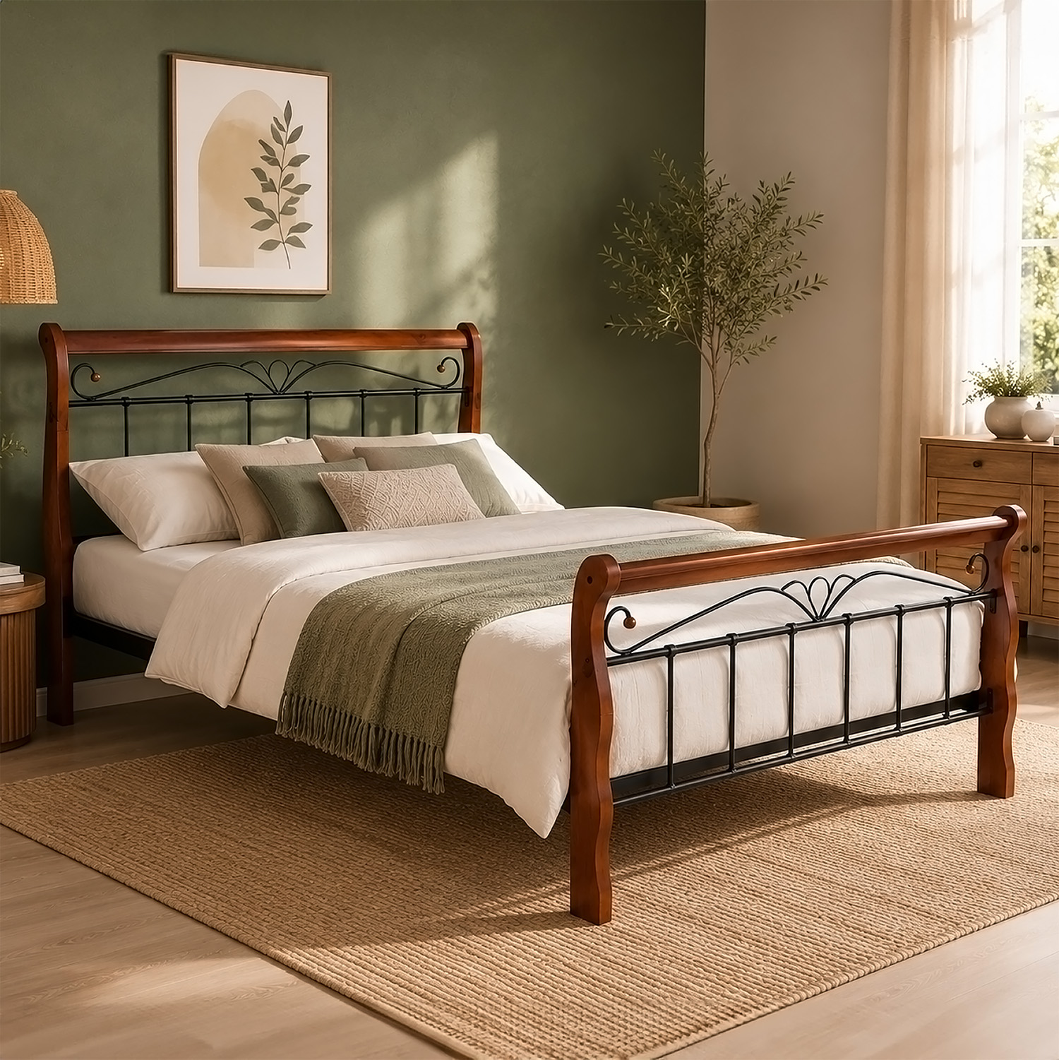 Metal Bed 160x200 Black Daybed Double Bed Youth Bed with Slatted Frame