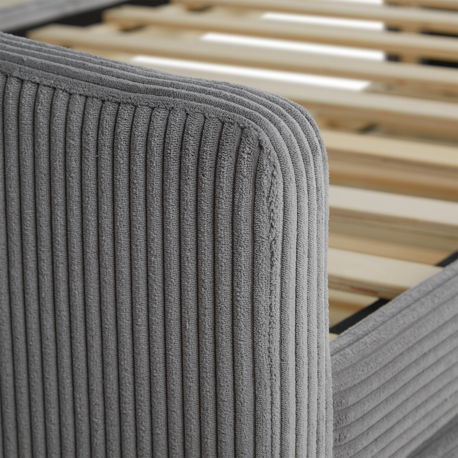 Sofa Bed 90x200 Day Bed Grey Cord Couch Small Sofa Single Bed Upholstered Bed Guest Bed Extendible