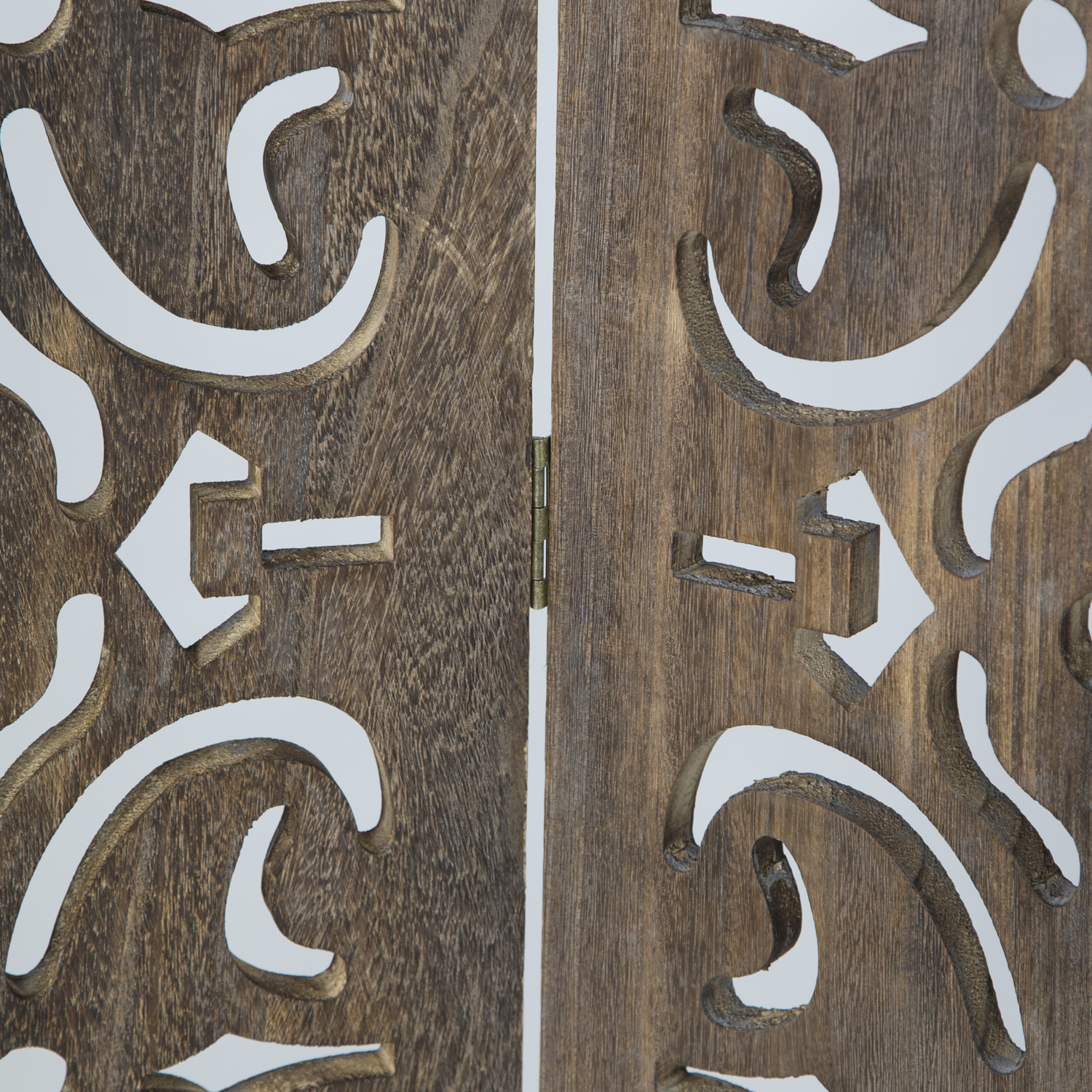 Paravent Brown Carvings | 3-panel | Wood | Room Divider Partition Privacy Screen