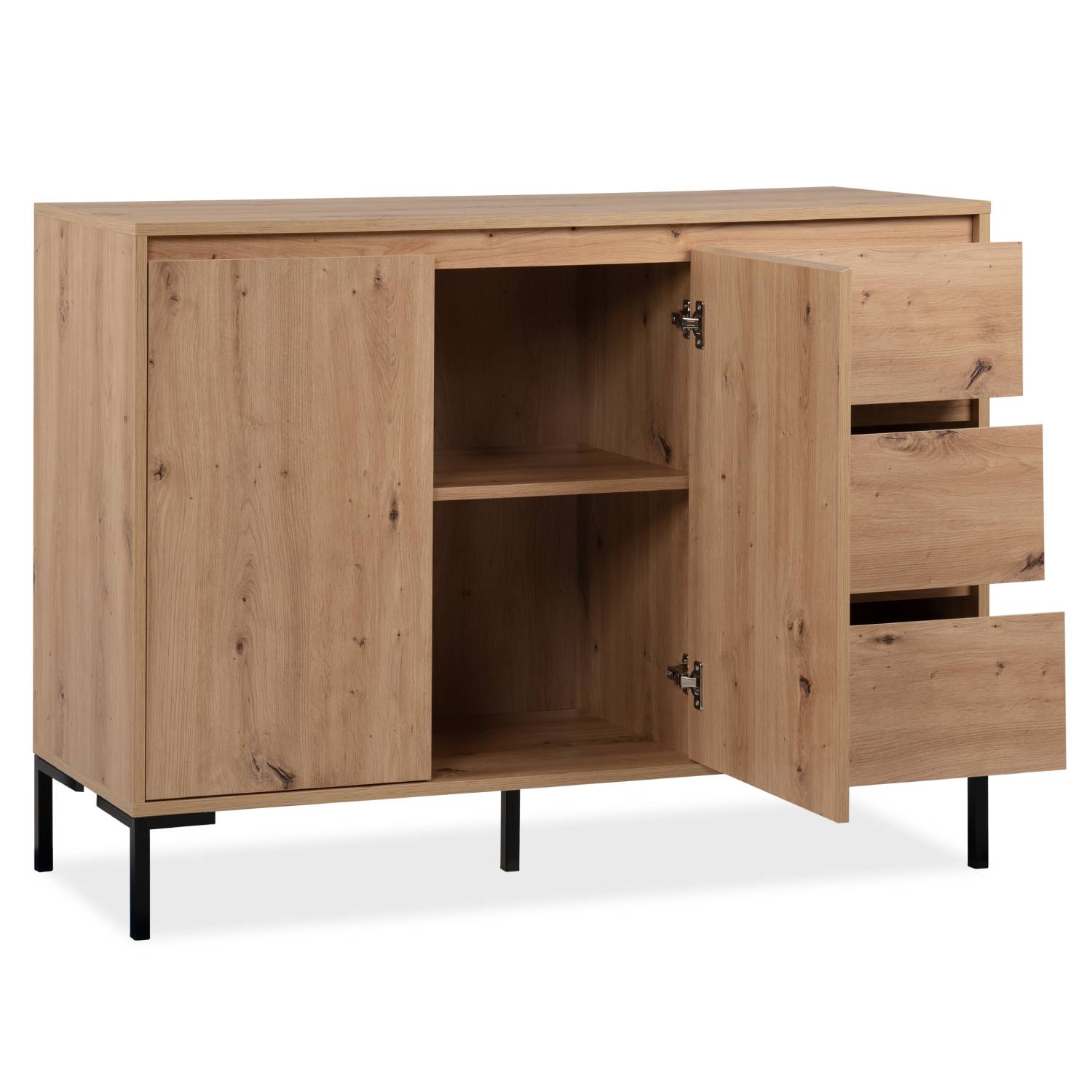 Sideboard Chest of Drawers Wood Oak Cupboard Living Room Cabinet Industrial Look