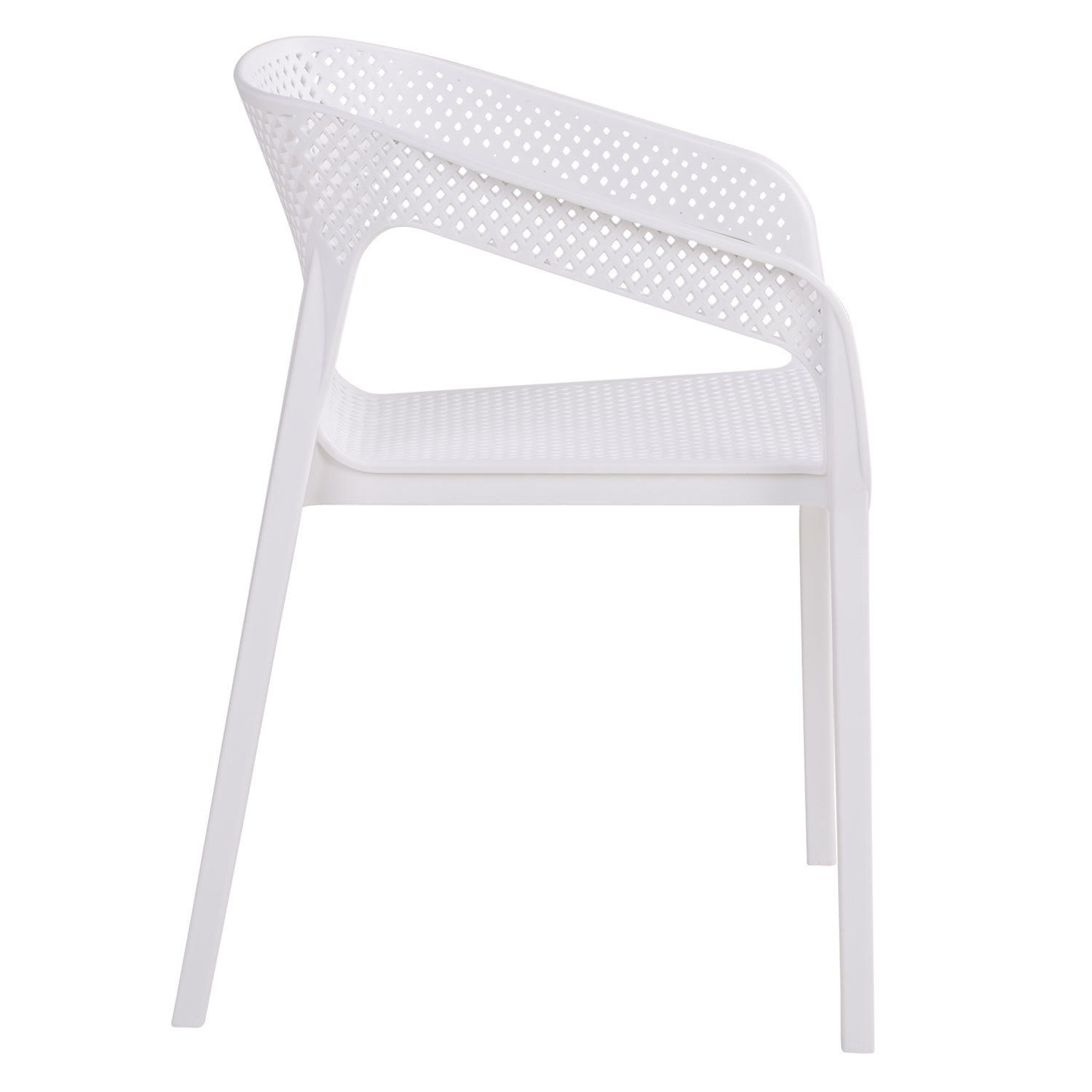 Set of 4 Garden chair with armrests Camping chairs White Outdoor chairs Plastic Egg chair Lounger chairs Stacking chairs