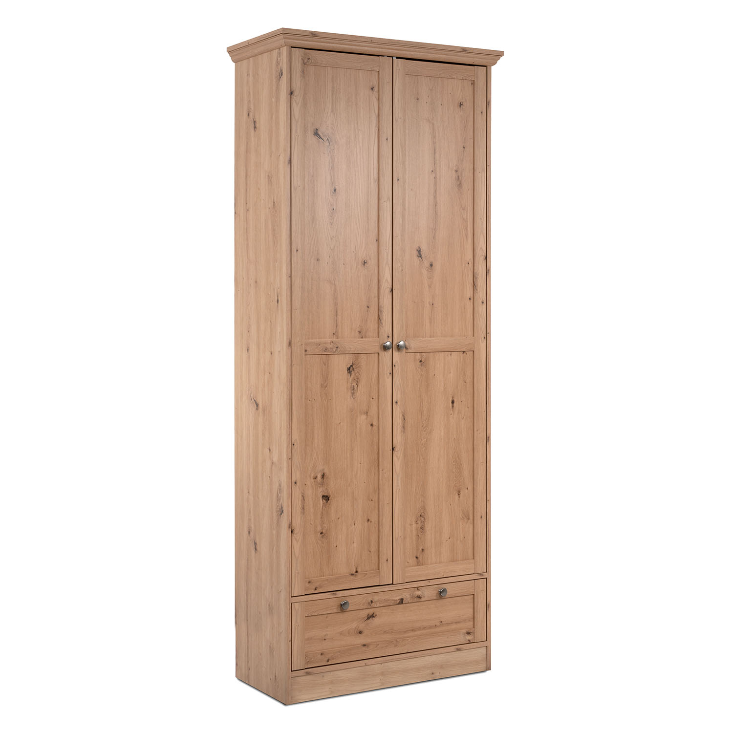 Wardrobe Clothes Cupboard Armoire Wood Oak Closet Bedroom Furniture Storage Drawer