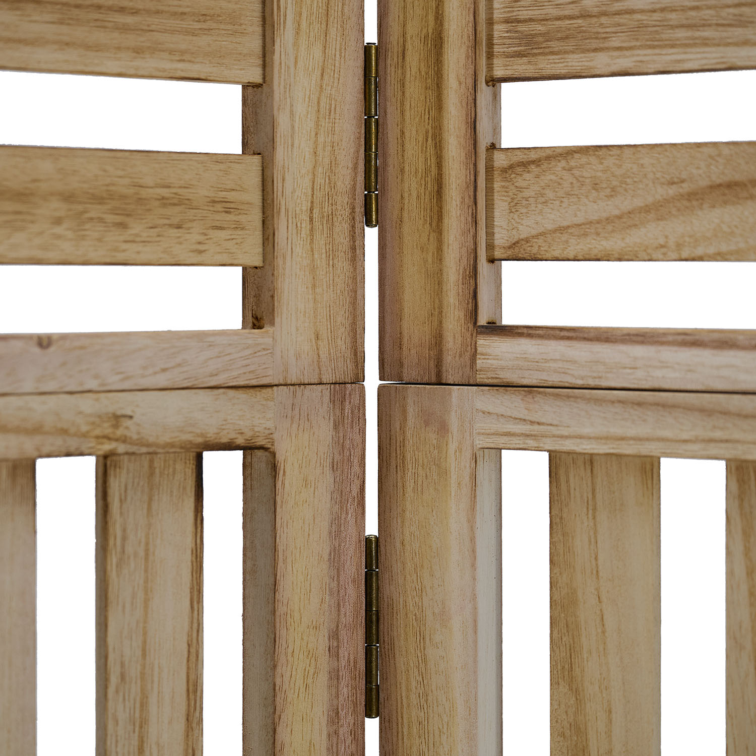 Paravent Natural Wooden Slats | 3-panel | Wood | Room Divider Partition Privacy Screen