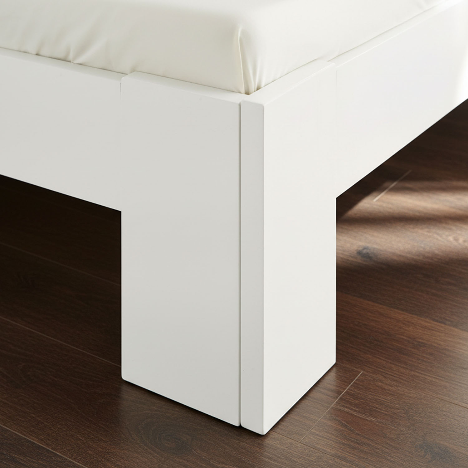 Wood Bed 180x200 cm White | Double Bed | with Spring Mattress | Solid | Youth Guest Bedroom