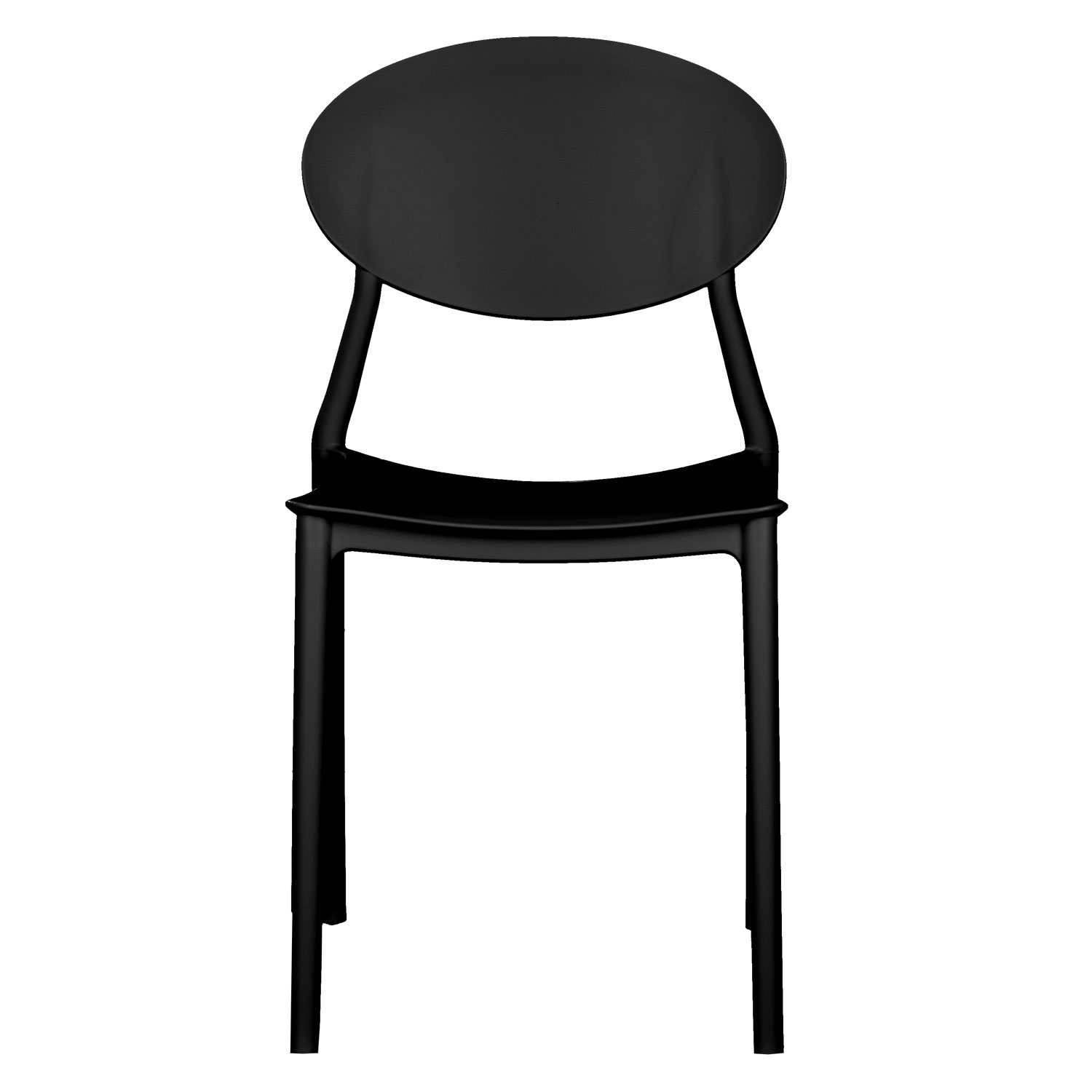 Garden chair Set of 4 Camping chairs Black Outdoor chairs Plastic Stacking chairs Kitchen chairs