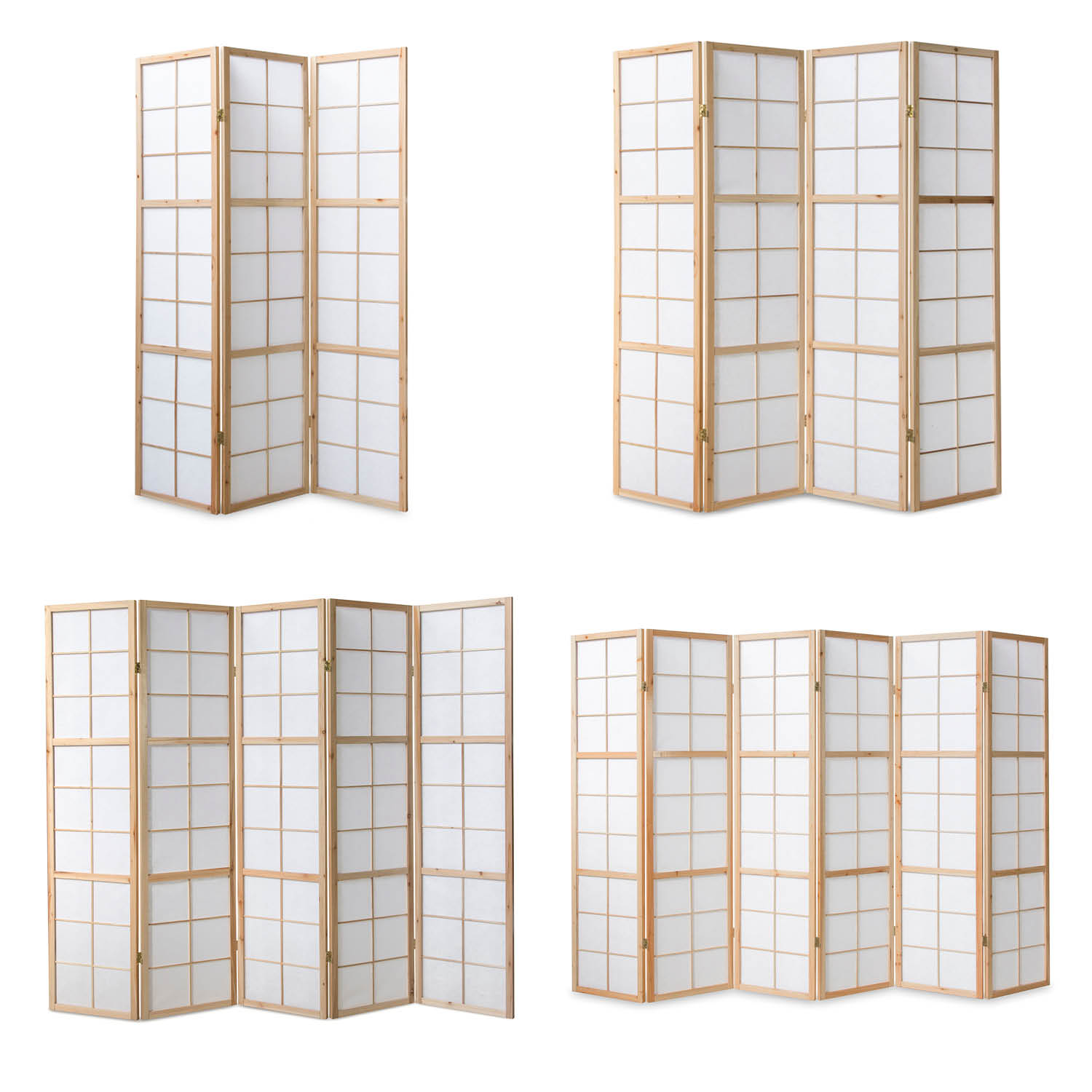Paravent room divider 3 4  5 or 6 parts partition wall Shoji Foldable Natural