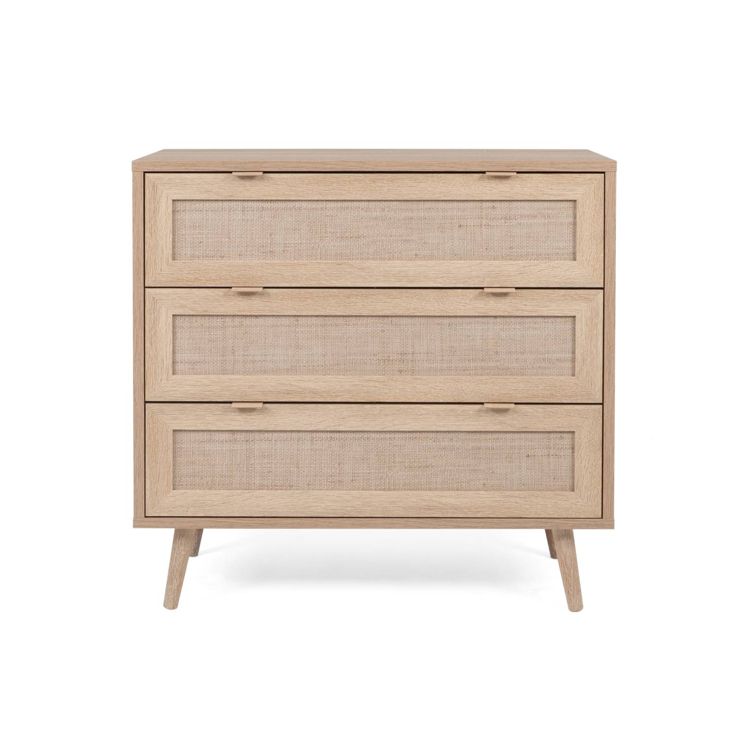 Sideboard Cabinet Wood Brown Rafia Living Room Bed Room Furniture with Drawers