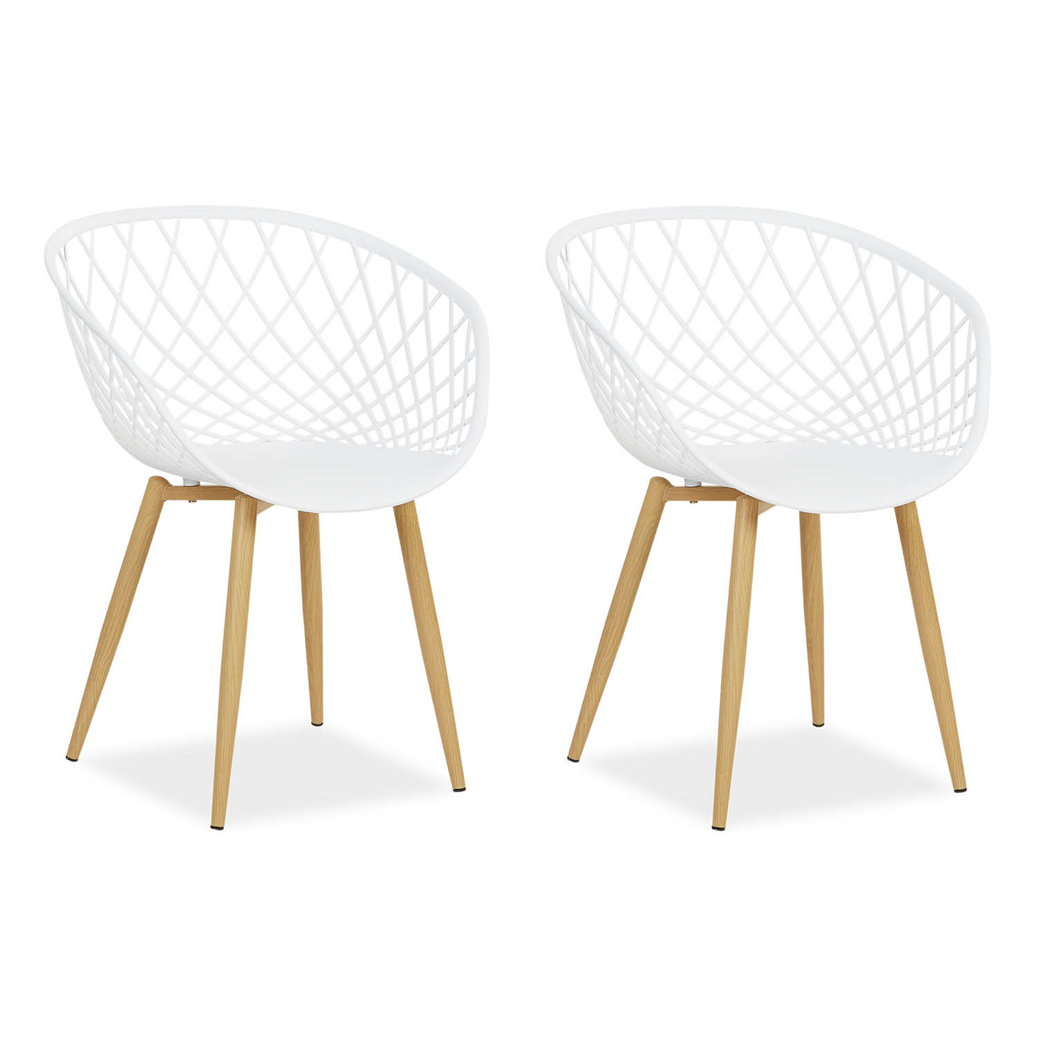 Set of 2 Garden chair with armrests Camping chairs White Garden armchairs Outdoor chairs Plastic Egg chair Indoor chairs Kitchen chairs