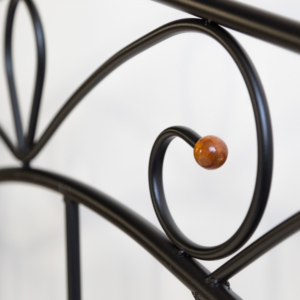 Metal Bed Iron Bed Double 160 x 200 Wood Slatted black brown bed frame 920 Metal Bed Iron Bed Double 180 x 200 Wood Slatted black brown bed frame 920