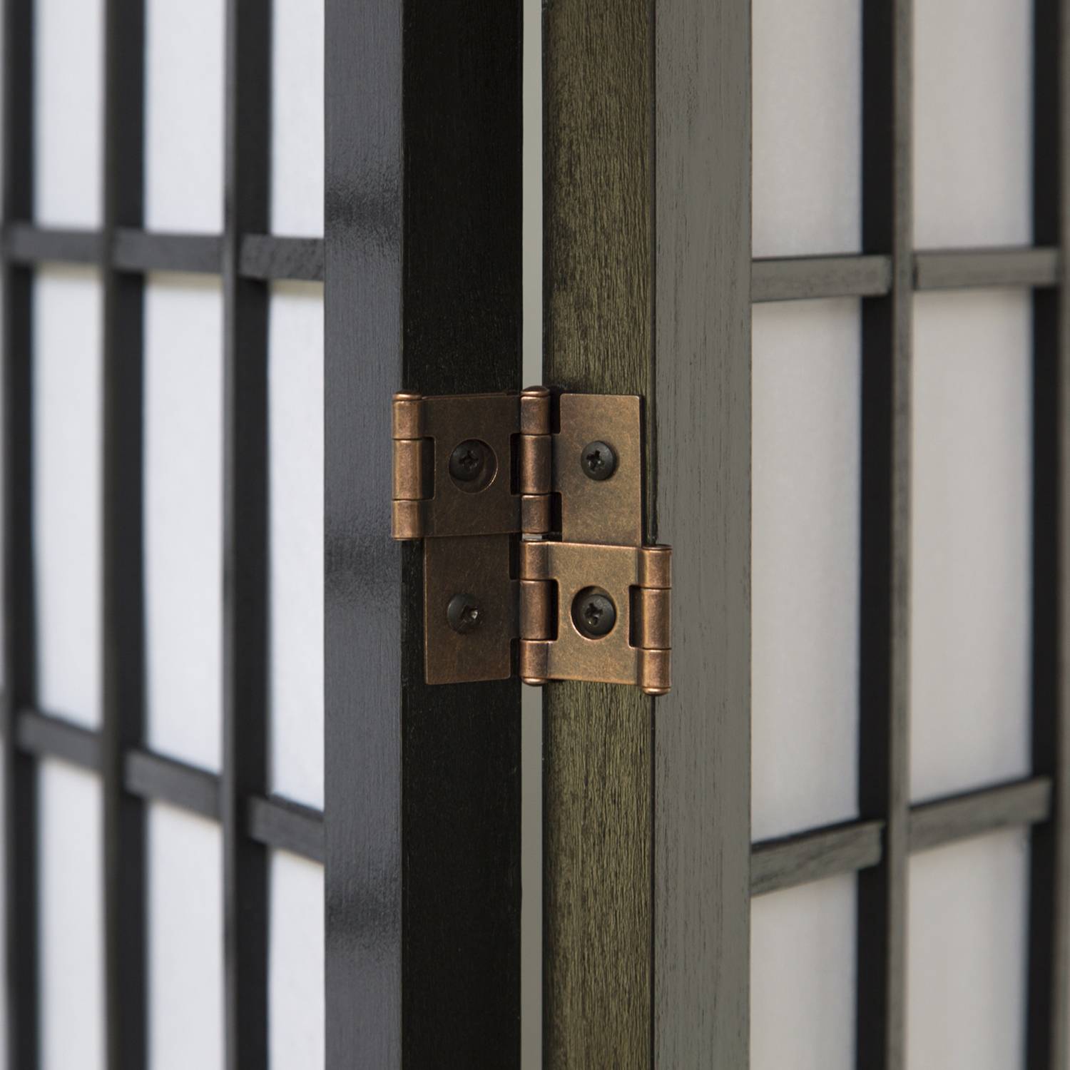 Paravent Black Shoji Rice Paper White | 6-panel | Wood | Room Divider Partition Privacy Screen