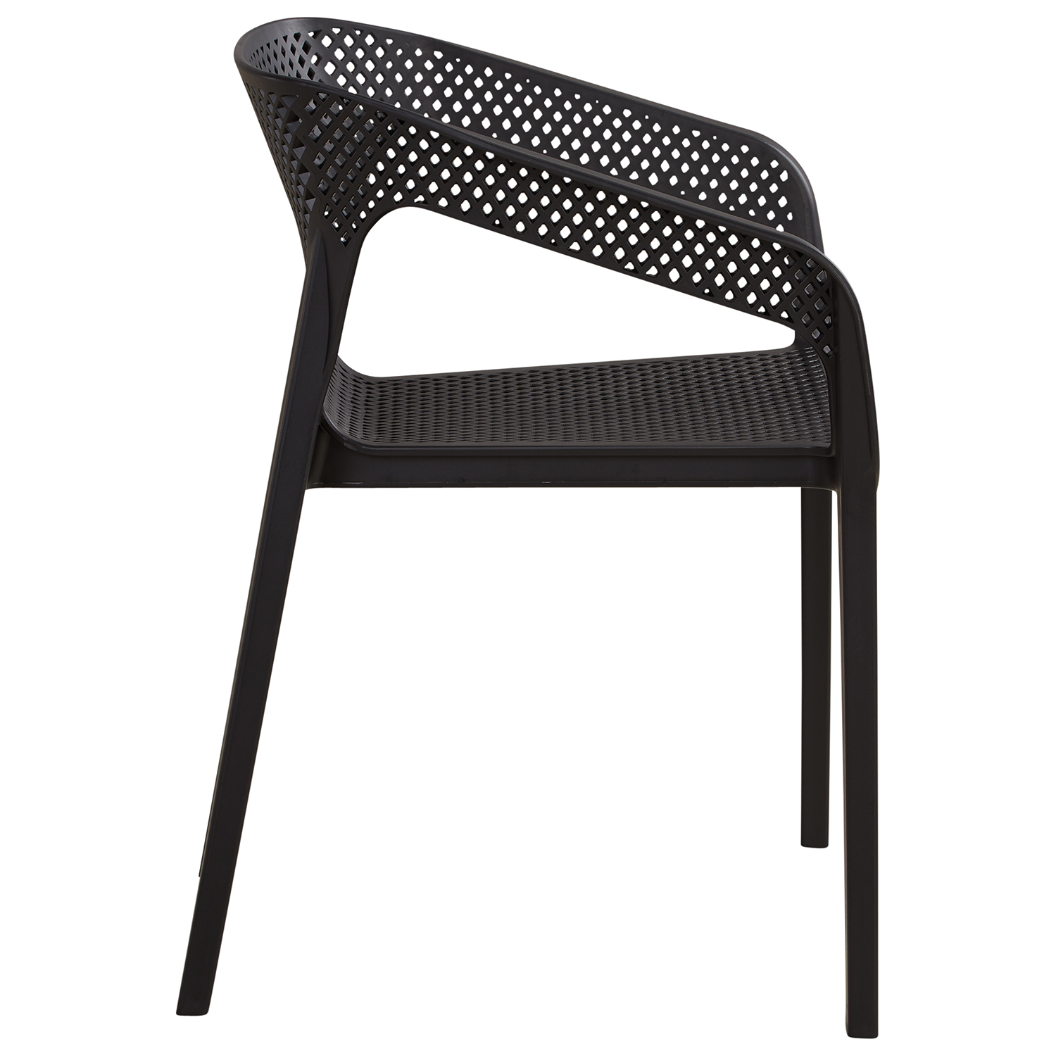 Set of 2 Garden chair with armrests Camping chairs Black Outdoor chairs Plastic Egg chair Lounger chairs Stacking chairs