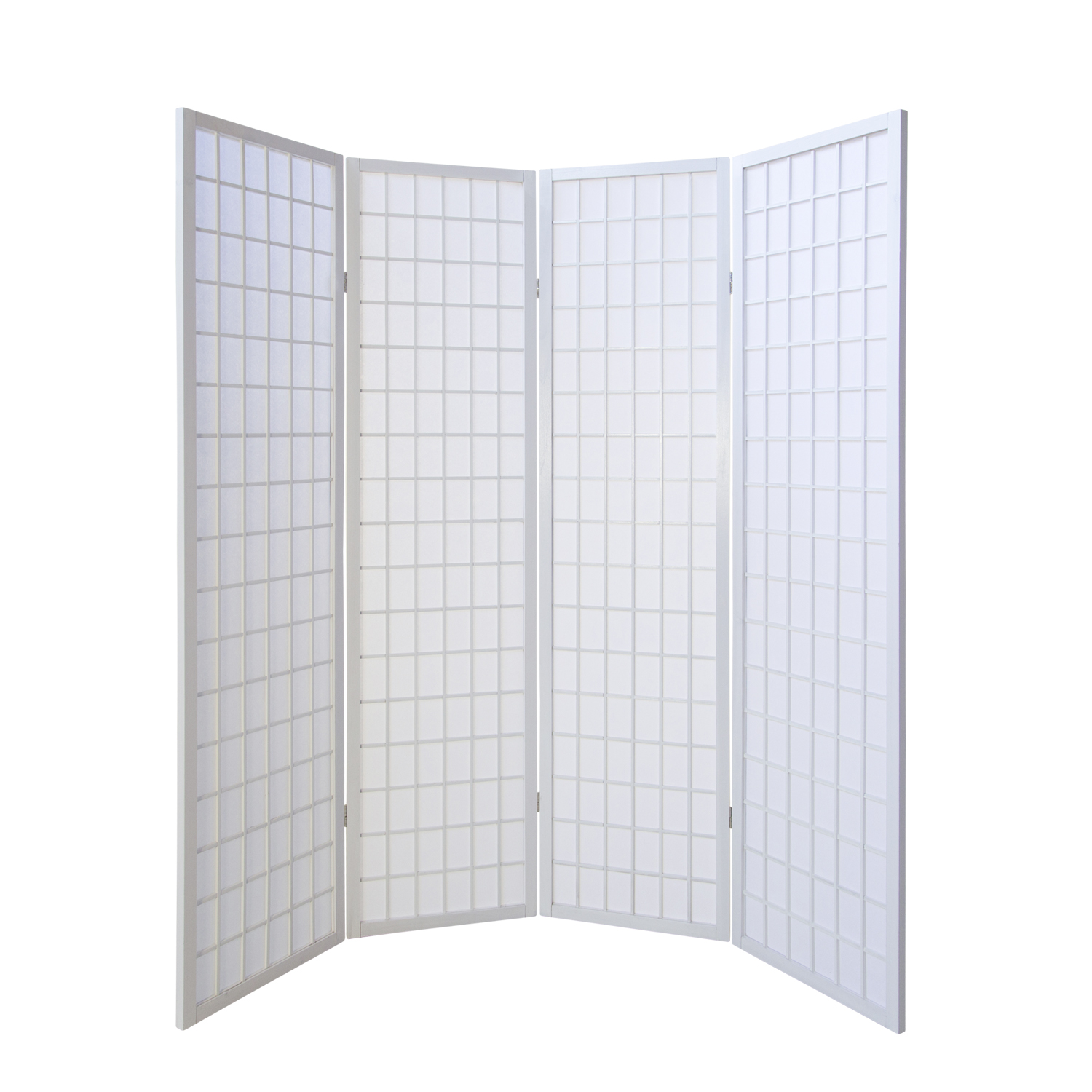 Paravent White Shoji Rice Paper White | 4-panel | Wood | Room Divider Partition Privacy Screen