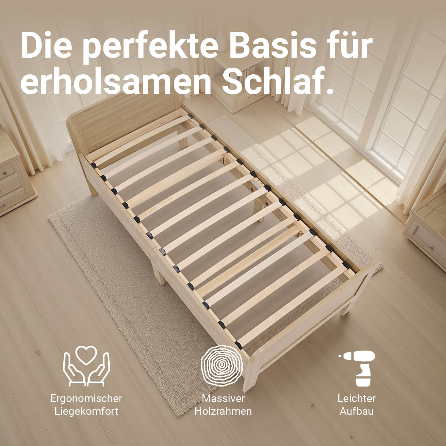 Bed Slats 100x200 cm Wood Slats for Bed Base Slats Slatted Mattress Base Slatted Frame
