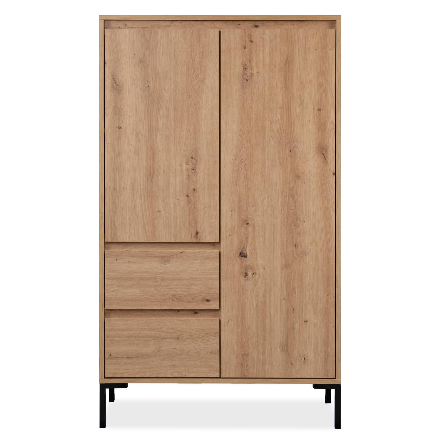 Highboard Sideboard Wood Oak Storage 2 Drawers Cabinet Buffet Credenza Living Room Cupboard