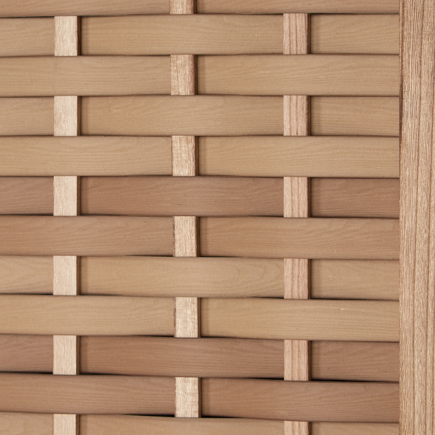 3-Panel "Natur" Rattan-Look Screen – Modern Wooden Room Divider & Privacy Screen