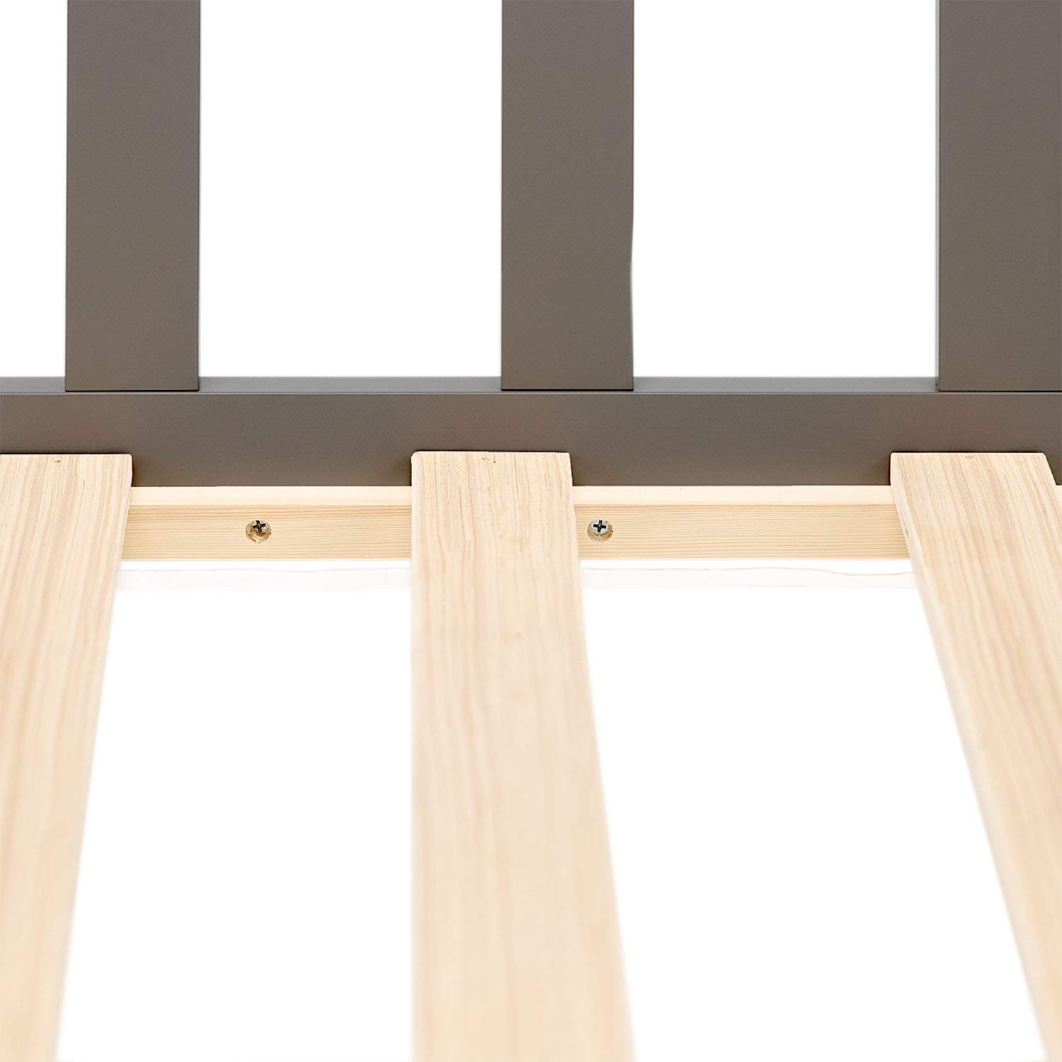 Children's Bed 90x200 Grey | Floor Bed with Slatted Frame | with Fall Protection | Montessori