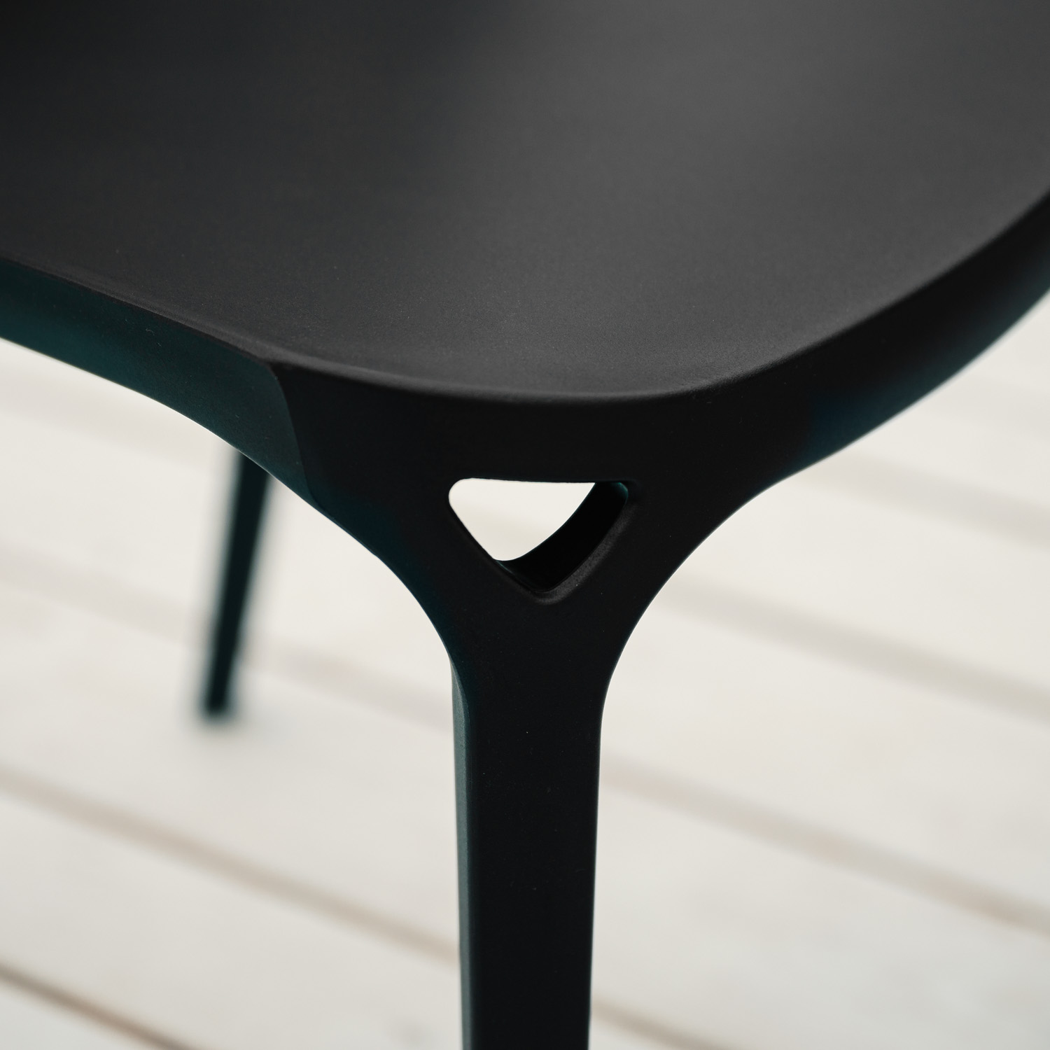 Garden chair Set of 6 Modern Black Camping chairs Outdoor chairs Plastic Stacking chairs Kitchen chairs